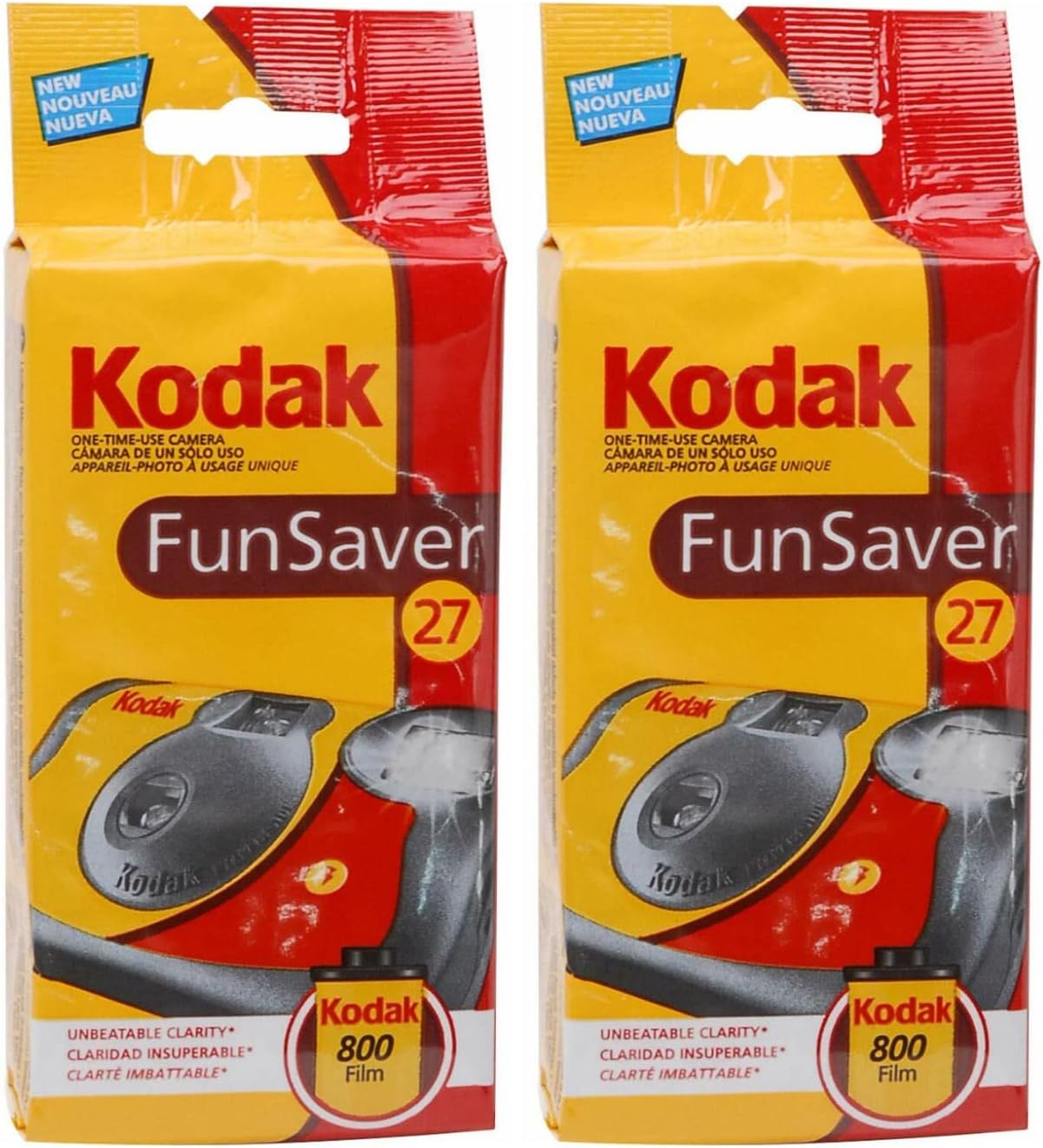 Kodak Funsaver 35mm One-Time-Use Disposable Camera with Flash (27 Exposures, 2-Pack)
