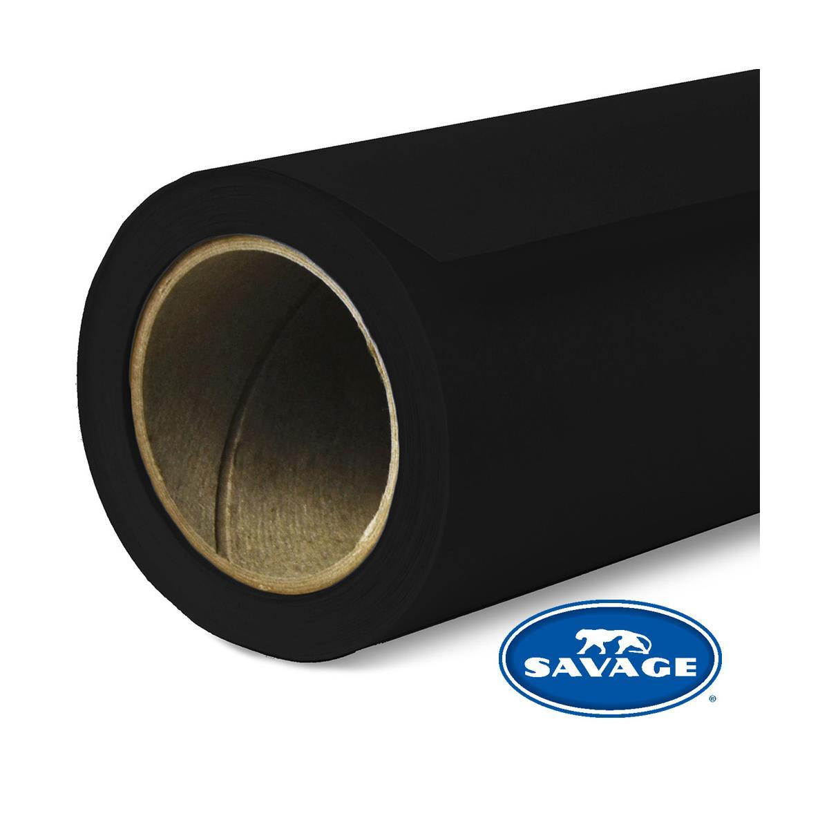 Savage 140" x 105' Black Photowide Seamless Background