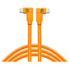 Tether Tools TetherPro Dual Right-Angle USB-C Cable (15', High-Visibility Orange)