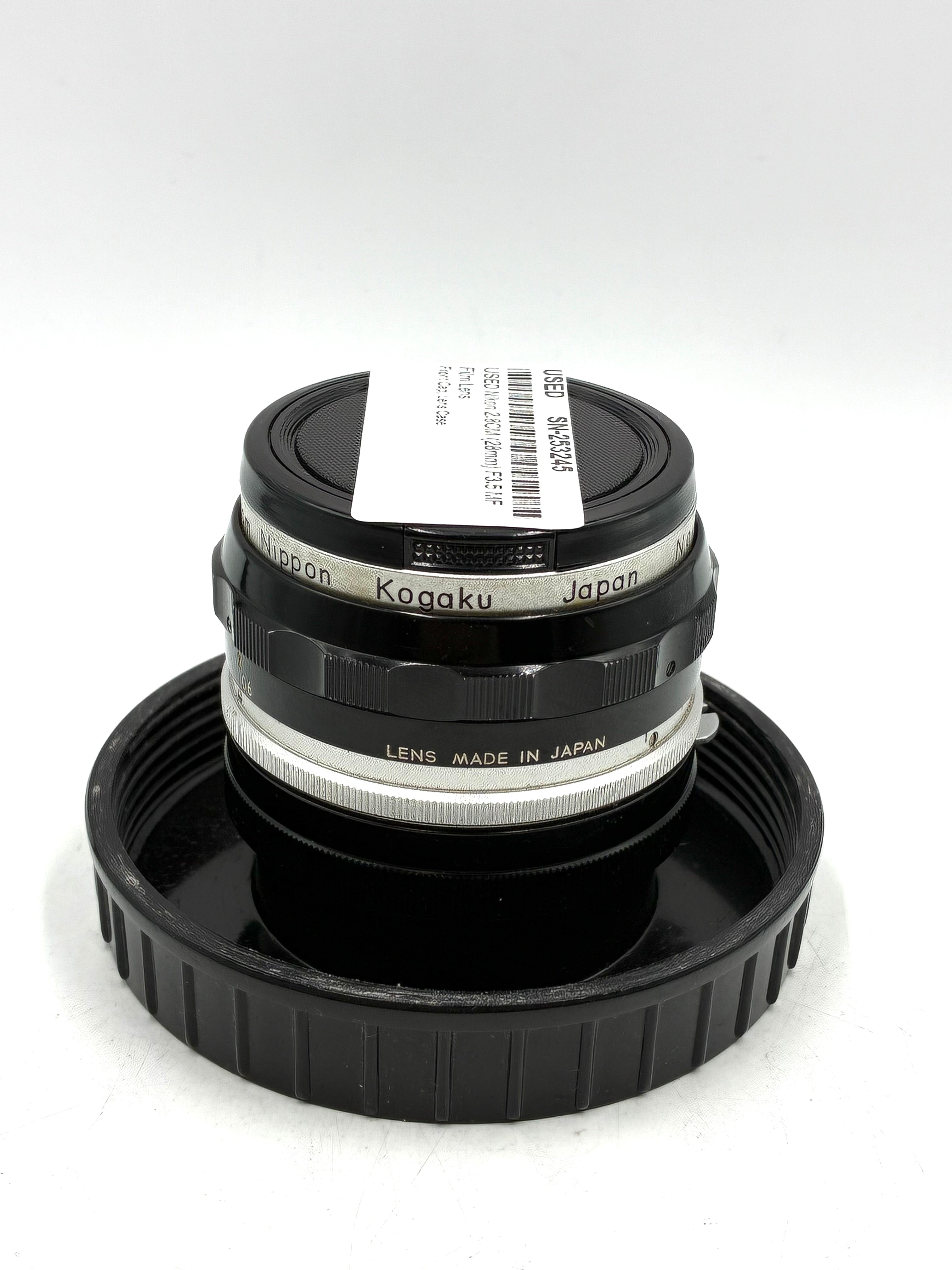 USED Nikon 2.8CM (28mm) F3.5 MF Film Lens