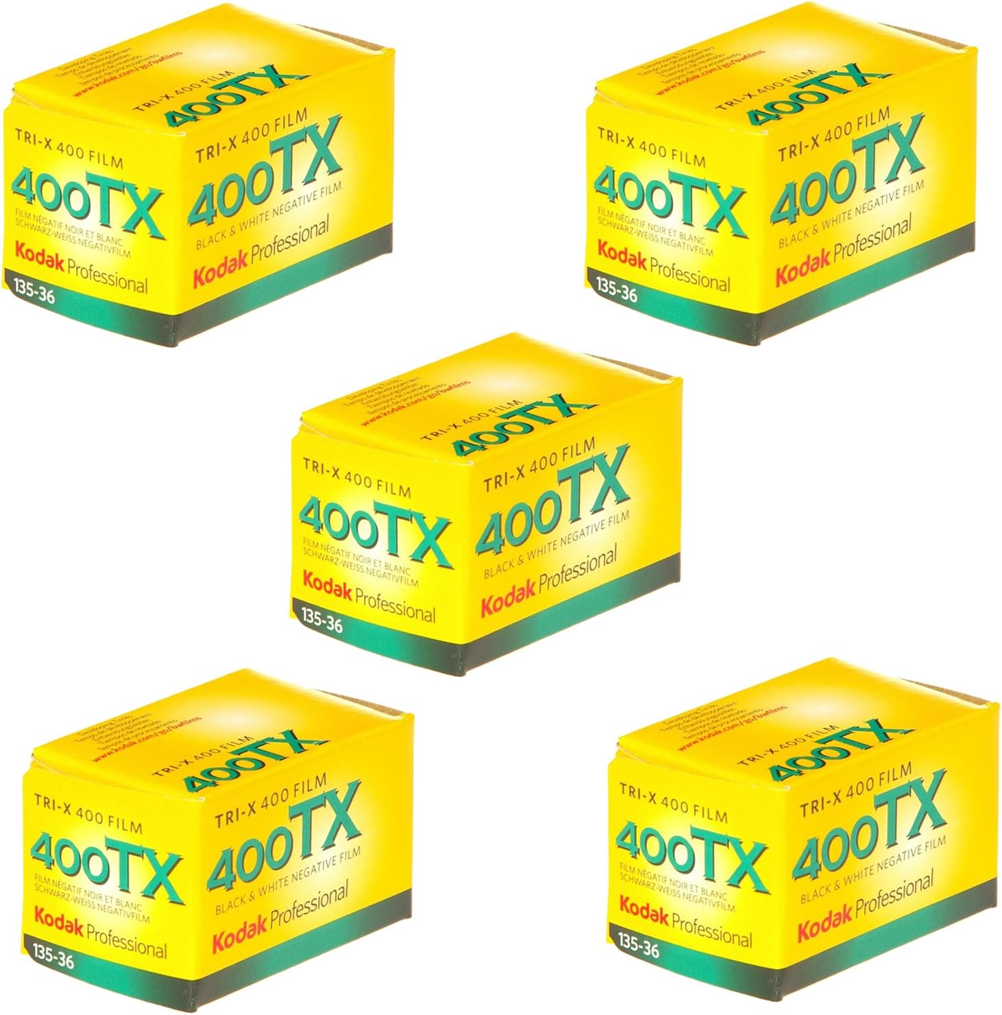 Kodak Professional Tri-X 400 Black and White Negative Film (35mm Roll Film, 36 Exposures, 5-Pack)