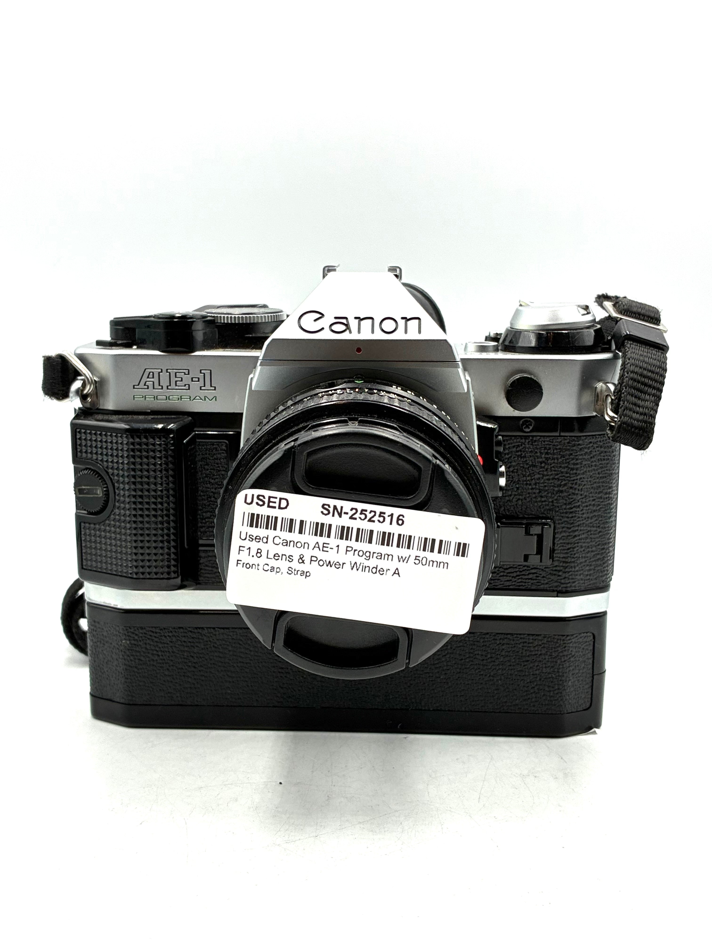 Used Canon AE-1 Program w/ 50mm F1.8 Lens & Power Winder A