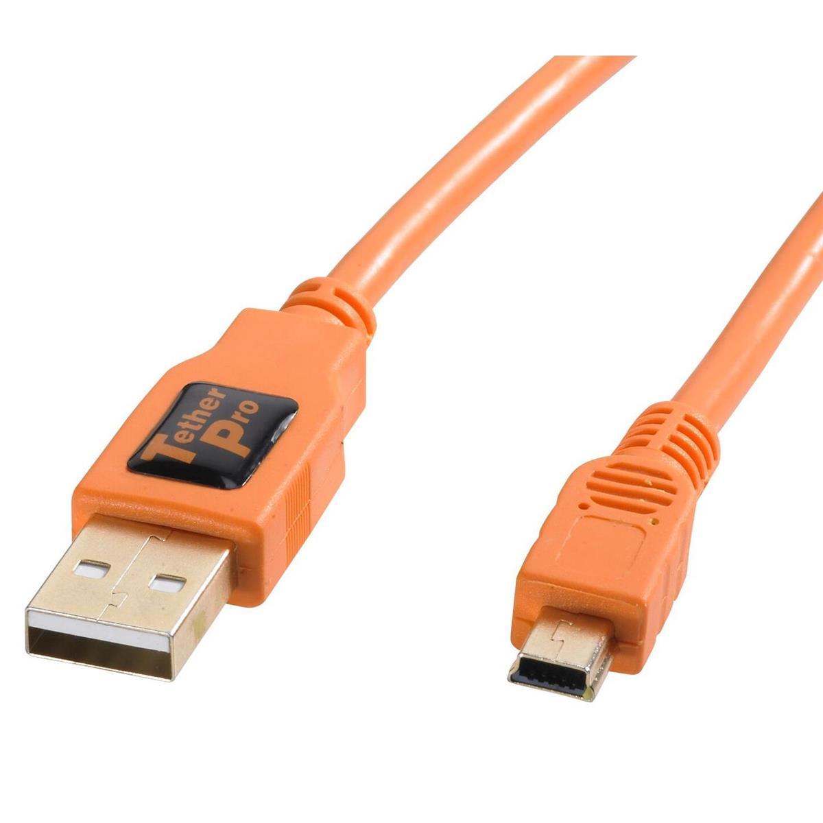 Tether Tools TetherPro USB 2.0 Type-A to 5-Pin Mini-USB Cable (Orange, 15')