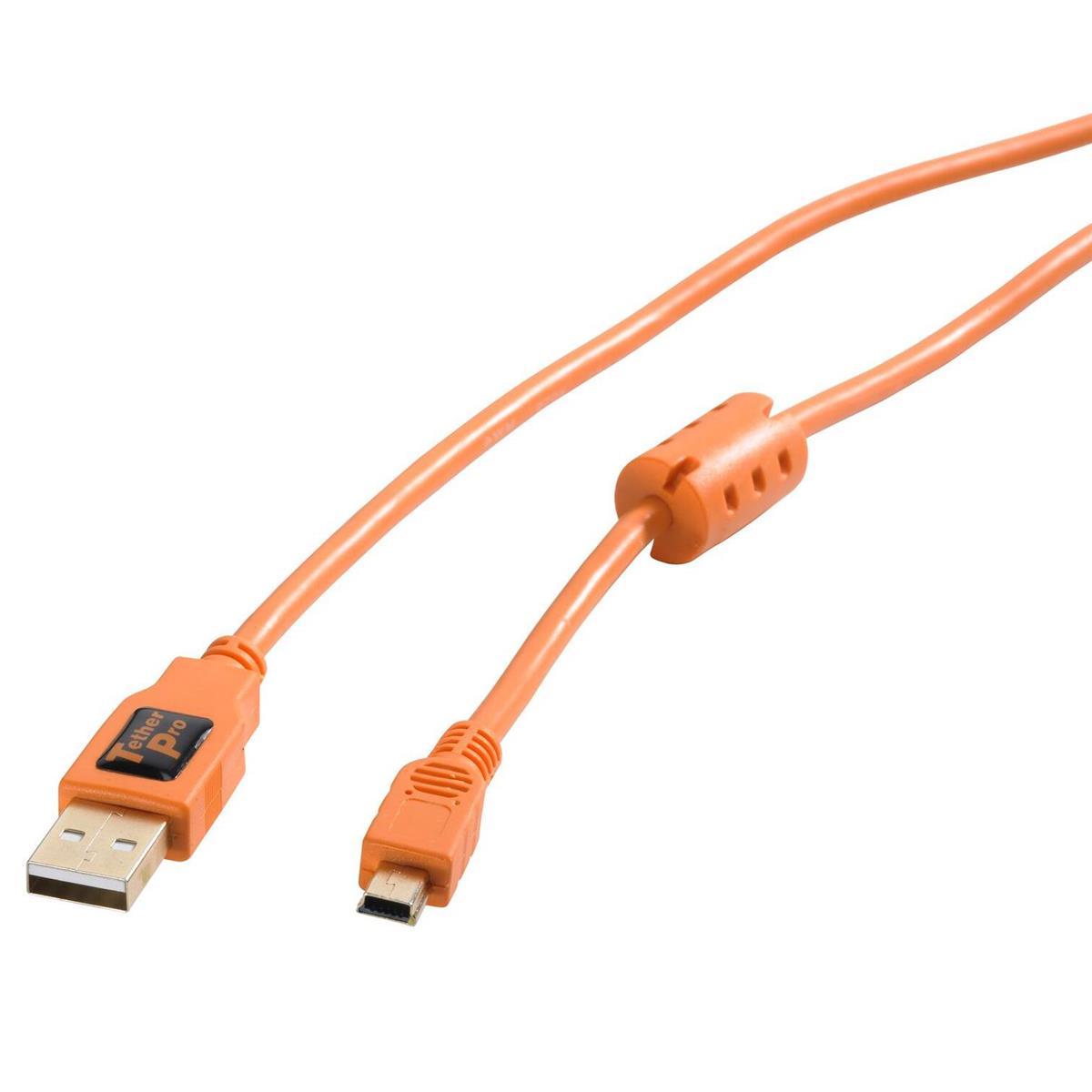 Tether Tools TetherPro USB 2.0 Type-A to 5-Pin Mini-USB Cable (Orange, 15')