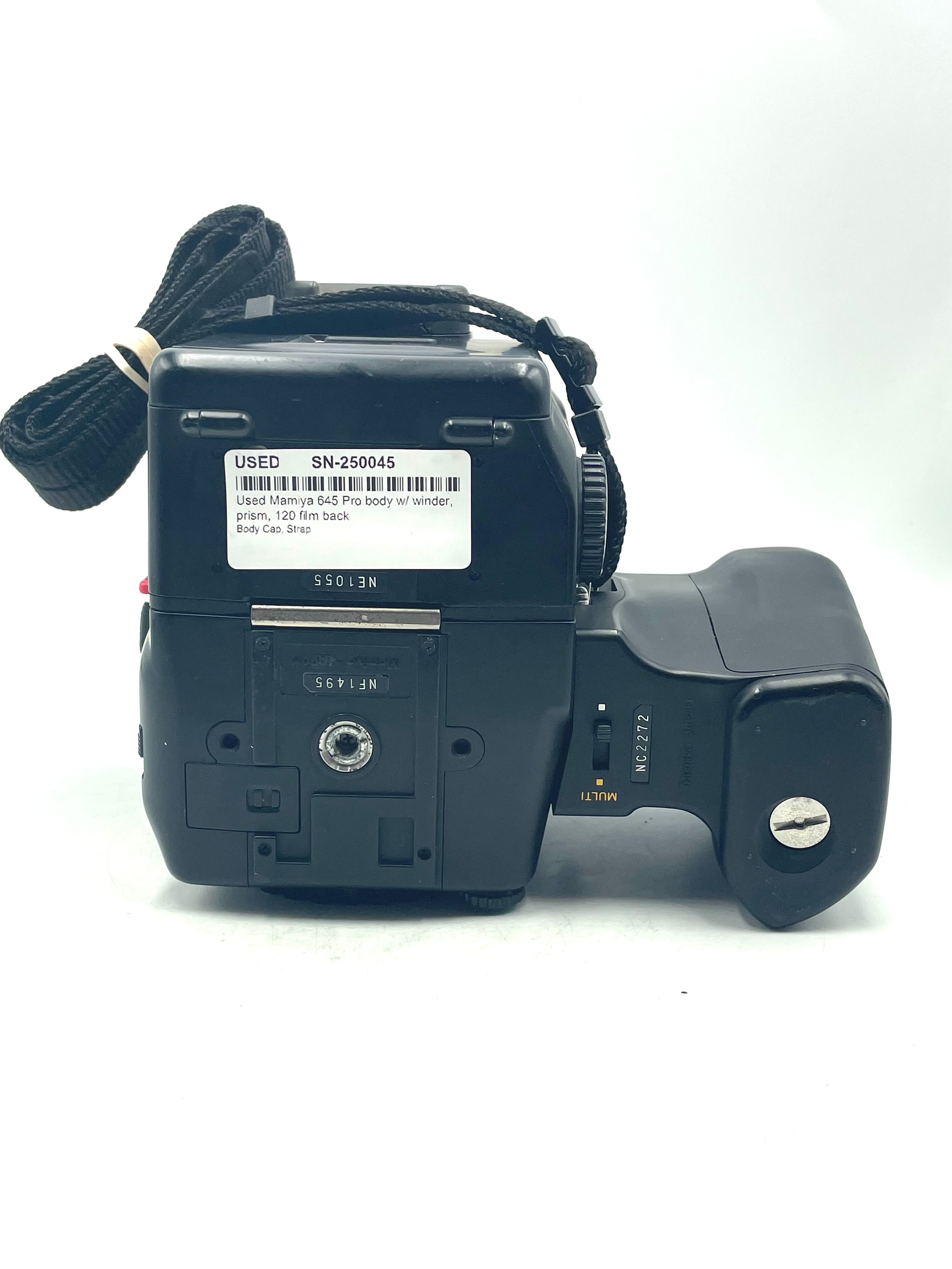 Used Mamiya 645 Pro body w/ winder, prism, 120 film back