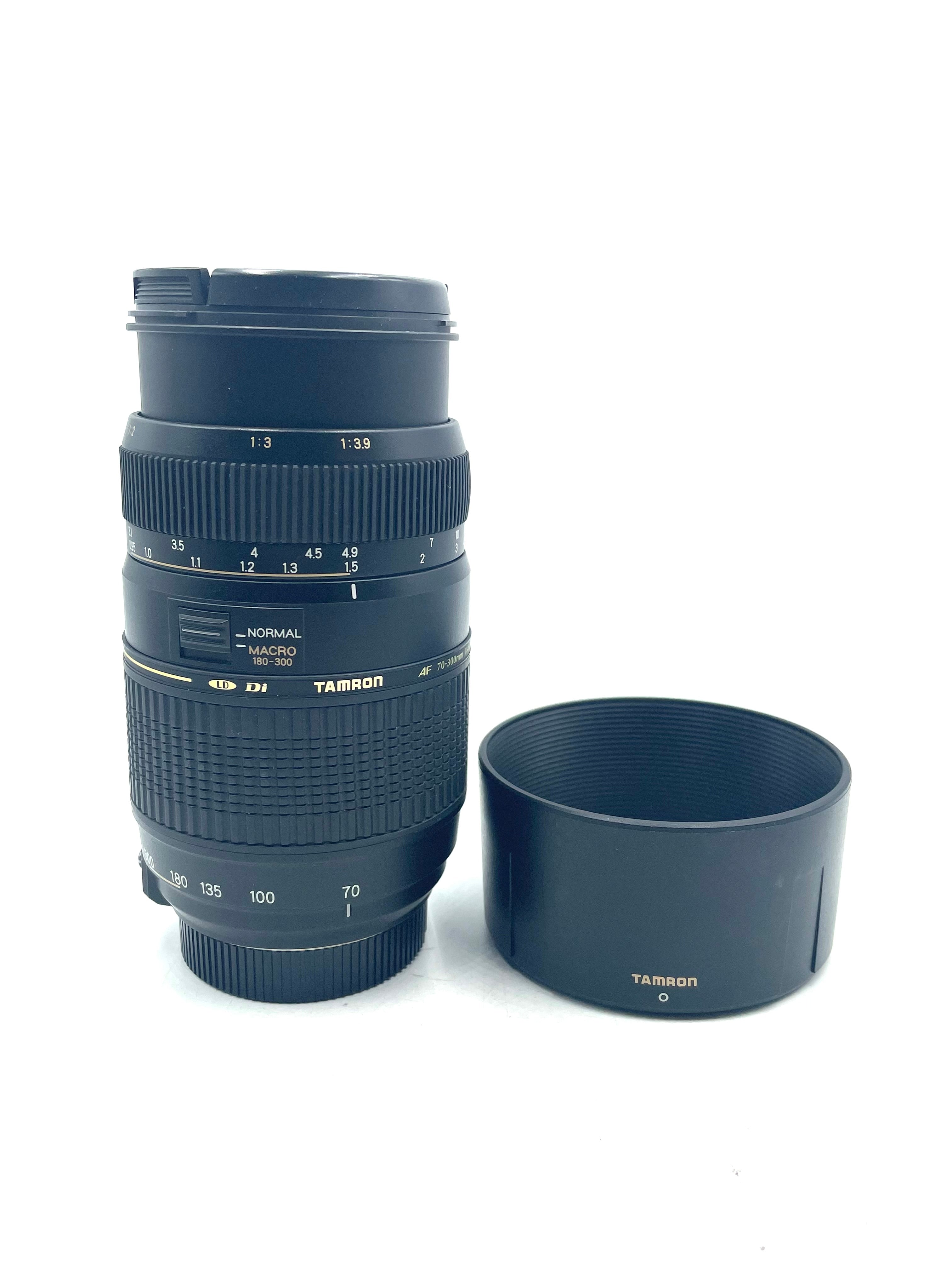 Used Tamron 70-300 F4-5.6 Non VC W/ Lens hood (Nikon Mount)