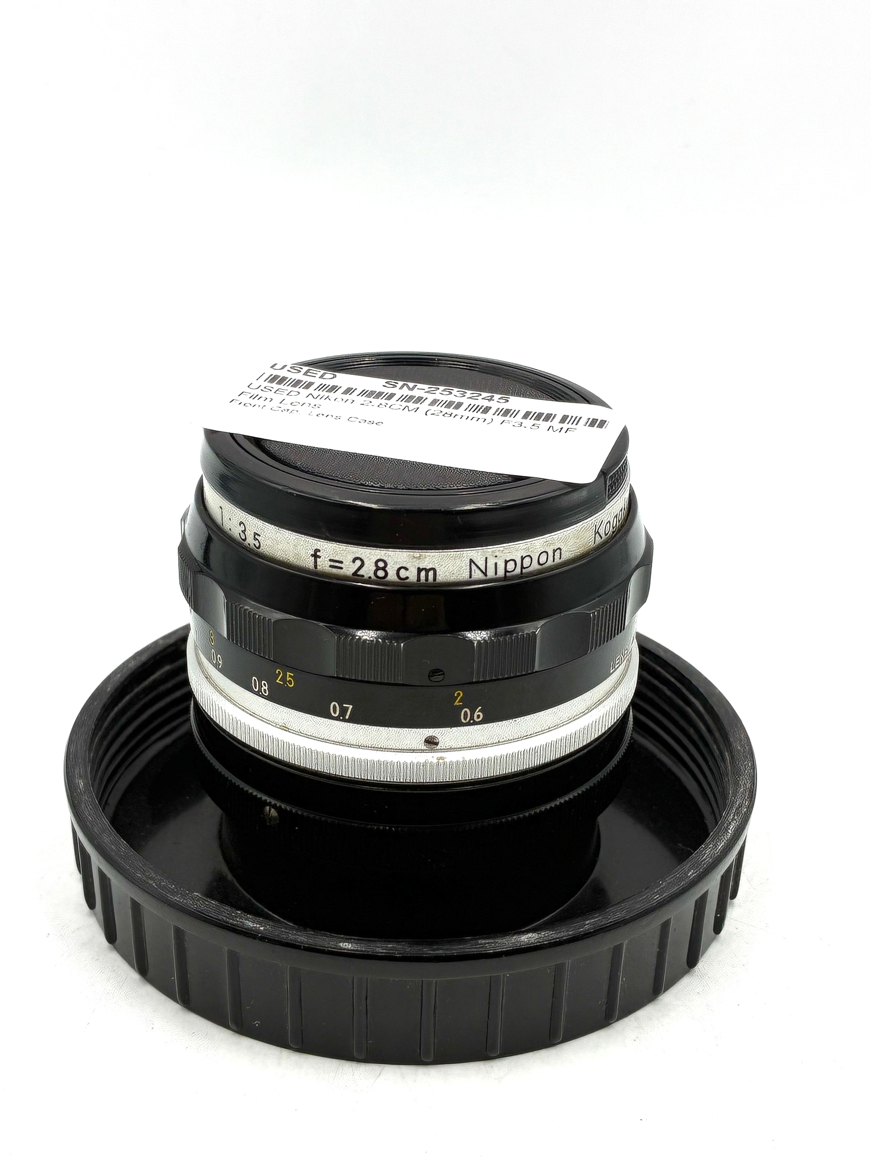 USED Nikon 2.8CM (28mm) F3.5 MF Film Lens