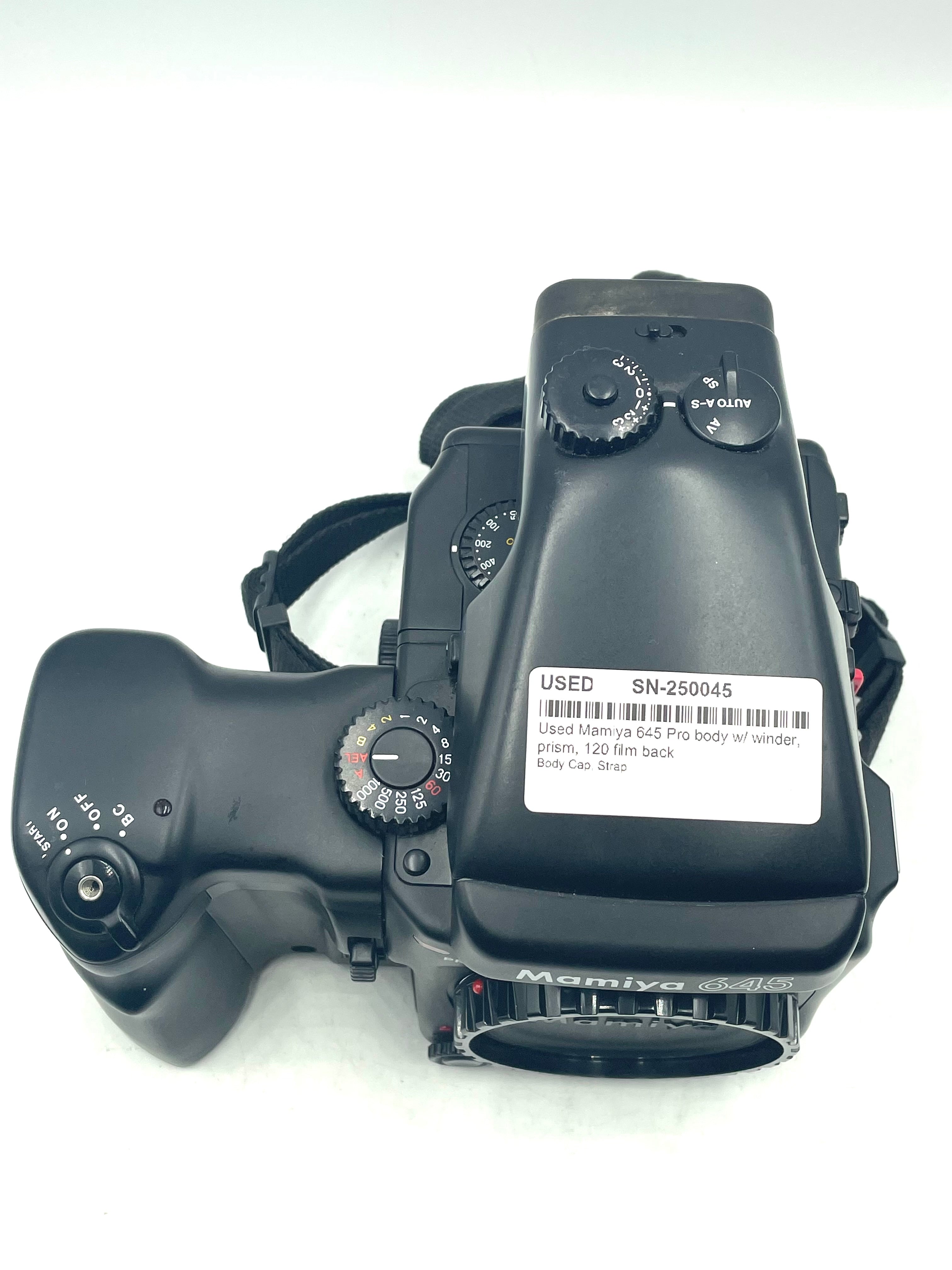 Used Mamiya 645 Pro body w/ winder, prism, 120 film back