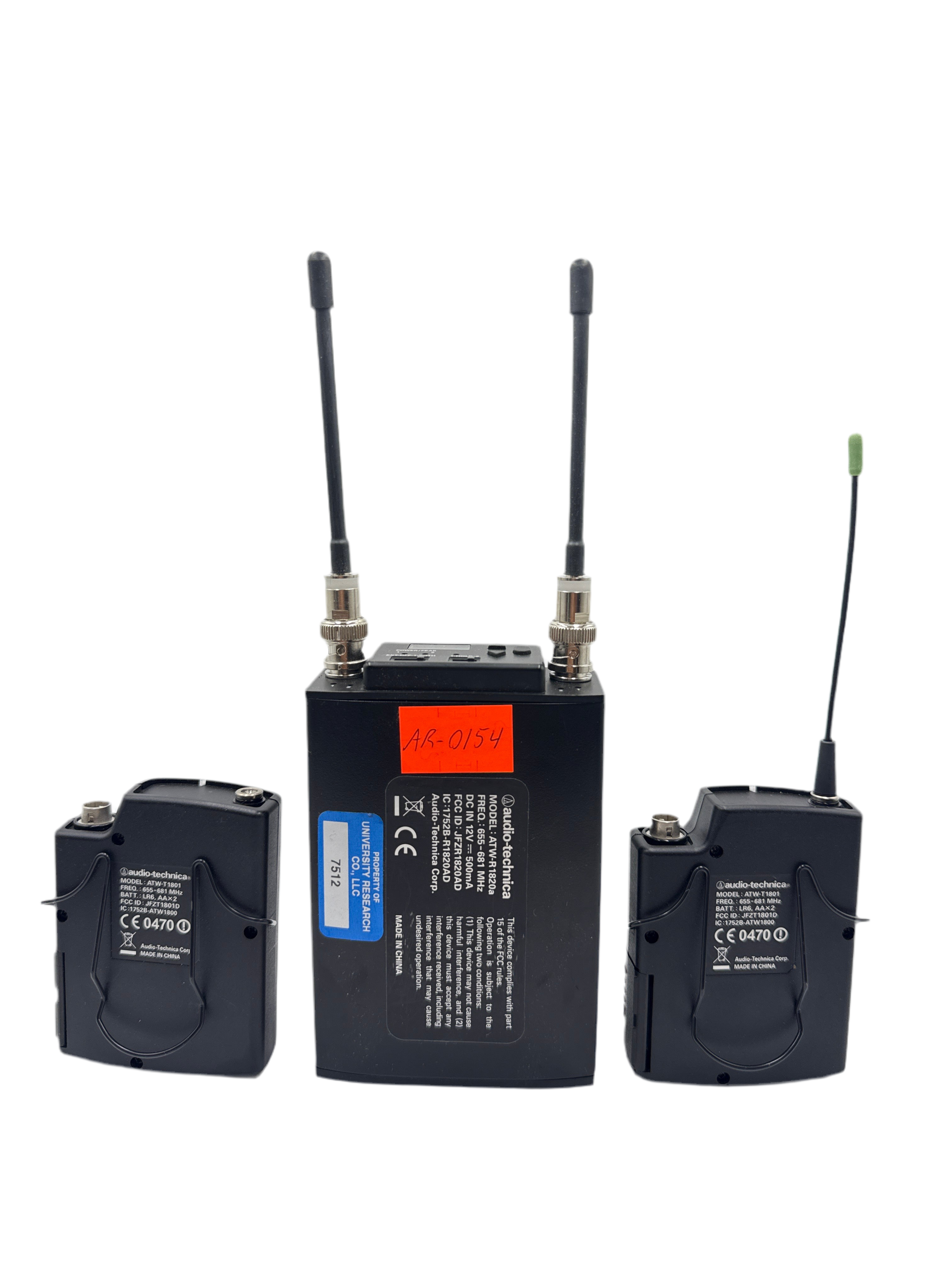 Audio-technica ATW-R1820a and two ATW-T1801 Transmitters (0154)
