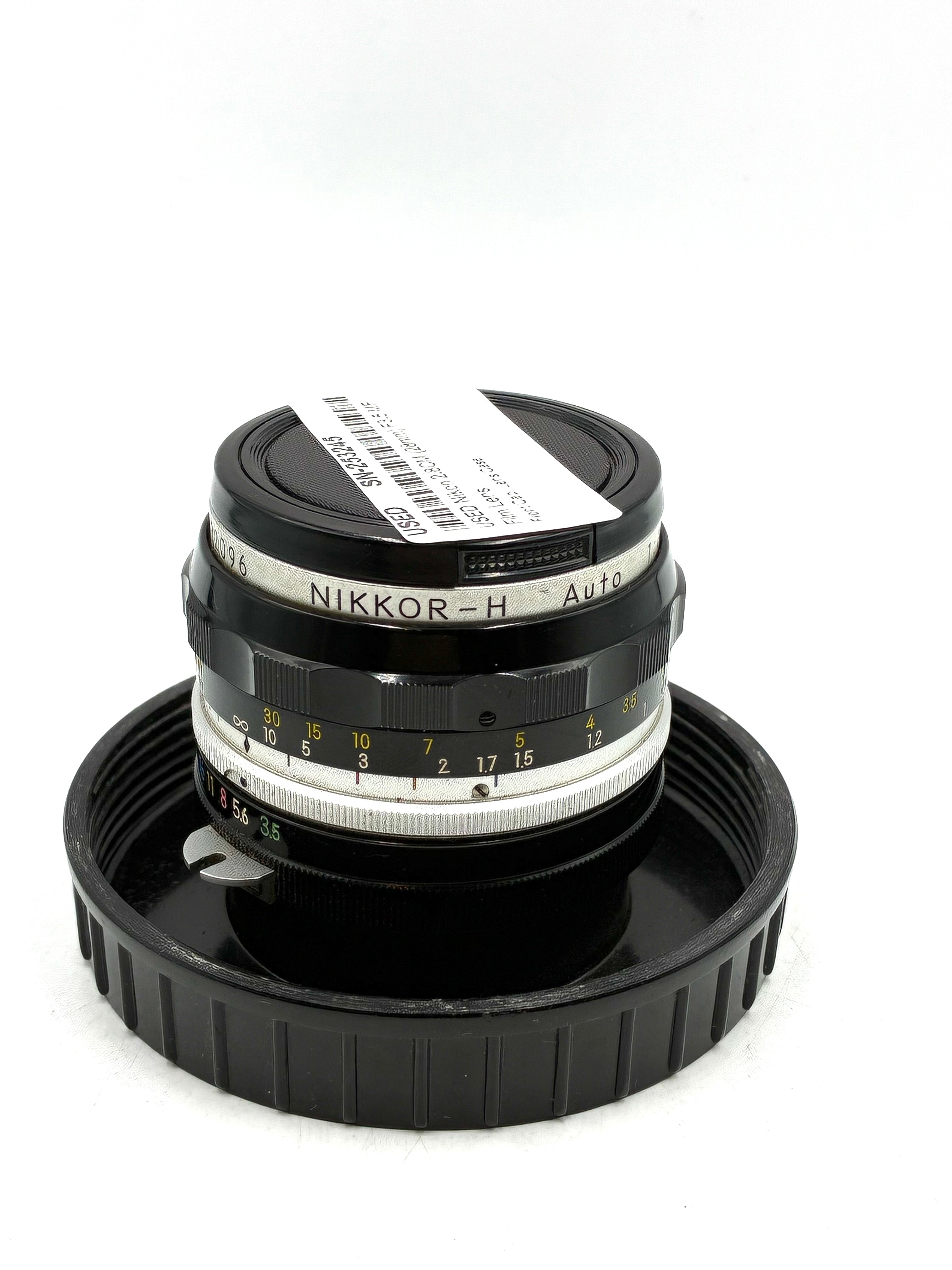 USED Nikon 2.8CM (28mm) F3.5 MF Film Lens