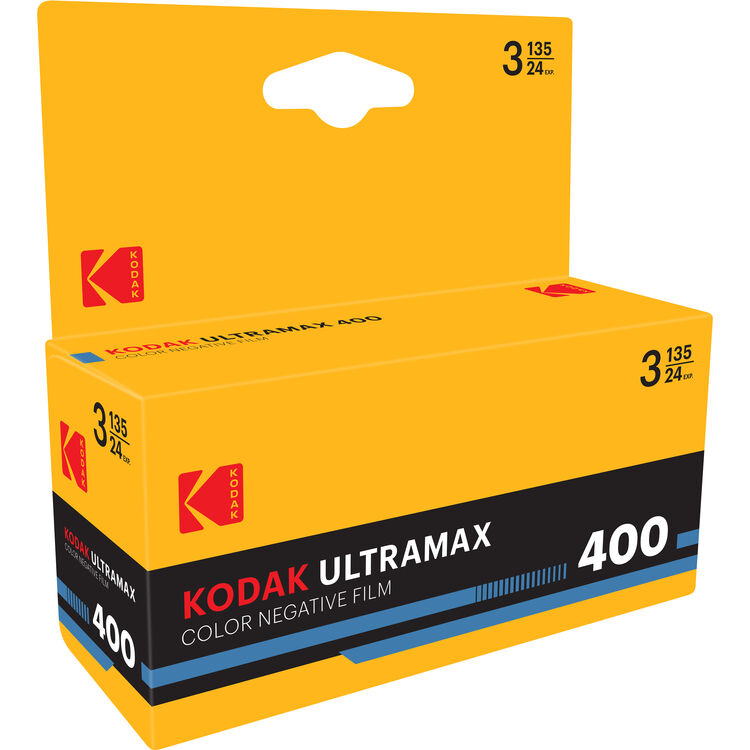 Kodak Eastman UltraMax 400 Color Negative Film (35mm Roll Film, 24 Exposures, 3-Pack)