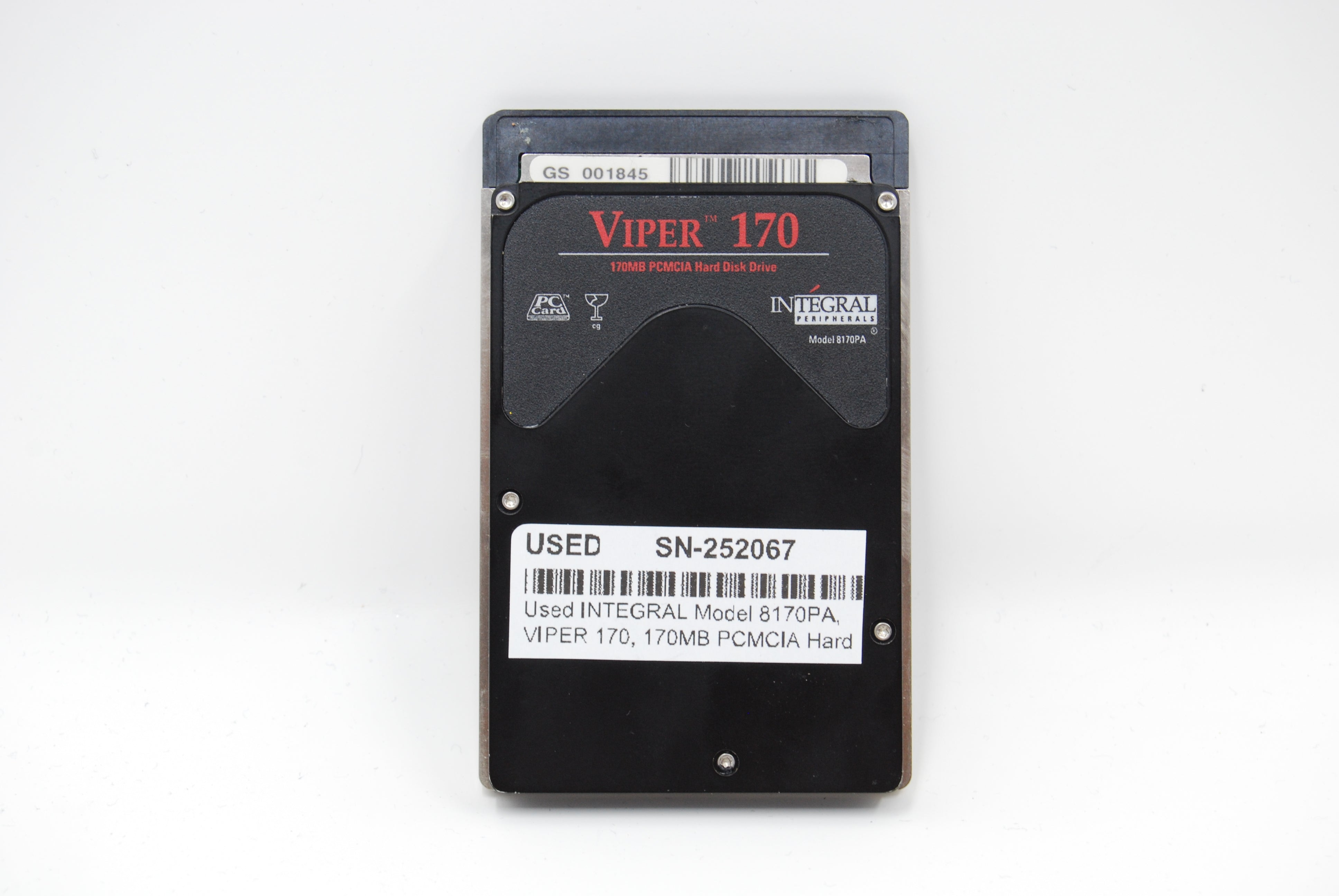 Used INTEGRAL Model 8170PA, VIPER 170, 170MB PCMCIA Hard Disk Drive