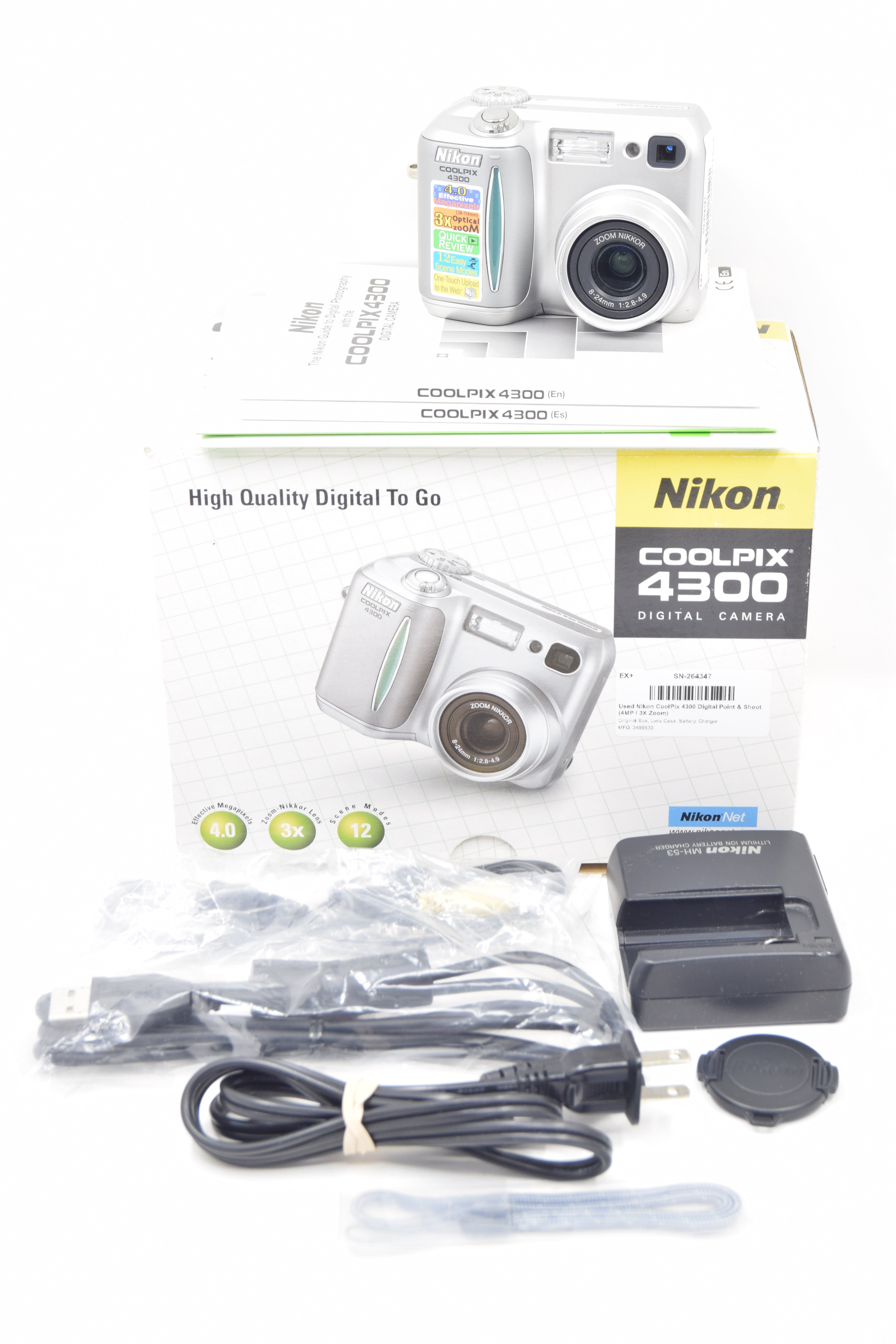 Used Nikon CoolPix 4300 Digital Point & Shoot (4MP / 3X Zoom)