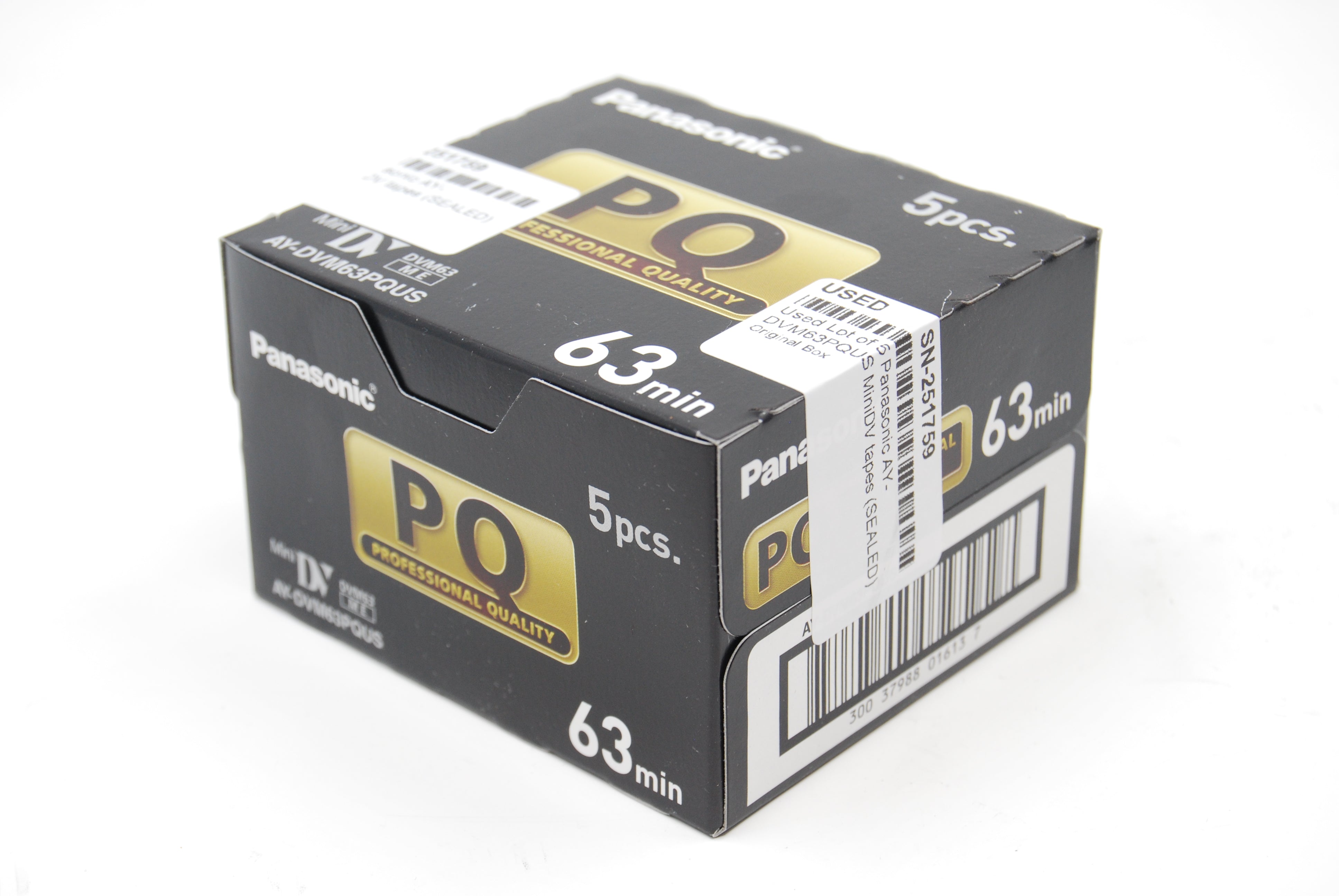 Used Lot of 5 Panasonic AY-DVM63PQUS MiniDV tapes (SEALED)