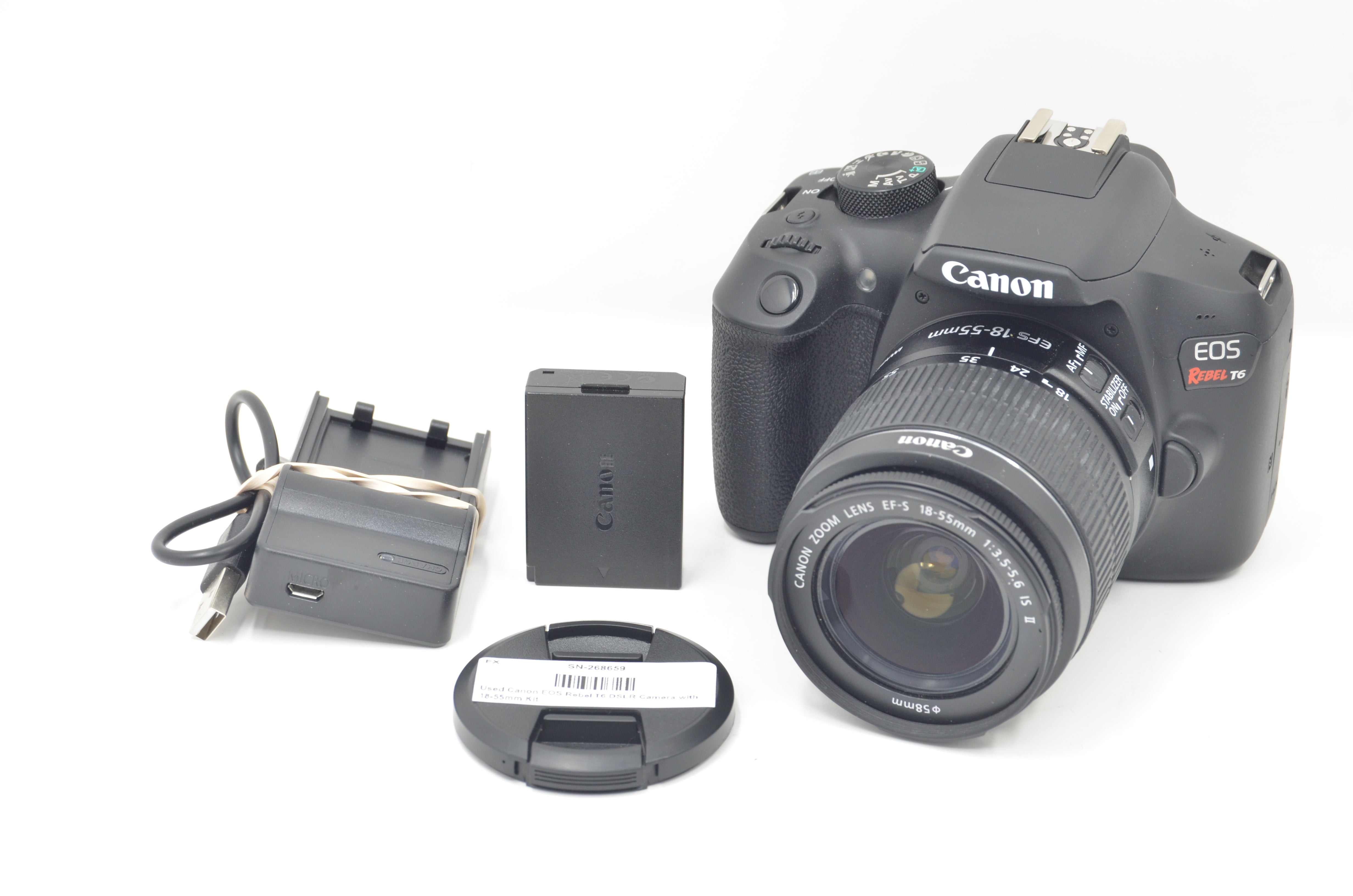 Used Canon EOS Rebel T6 DSLR Camera with 18-55mm Kit