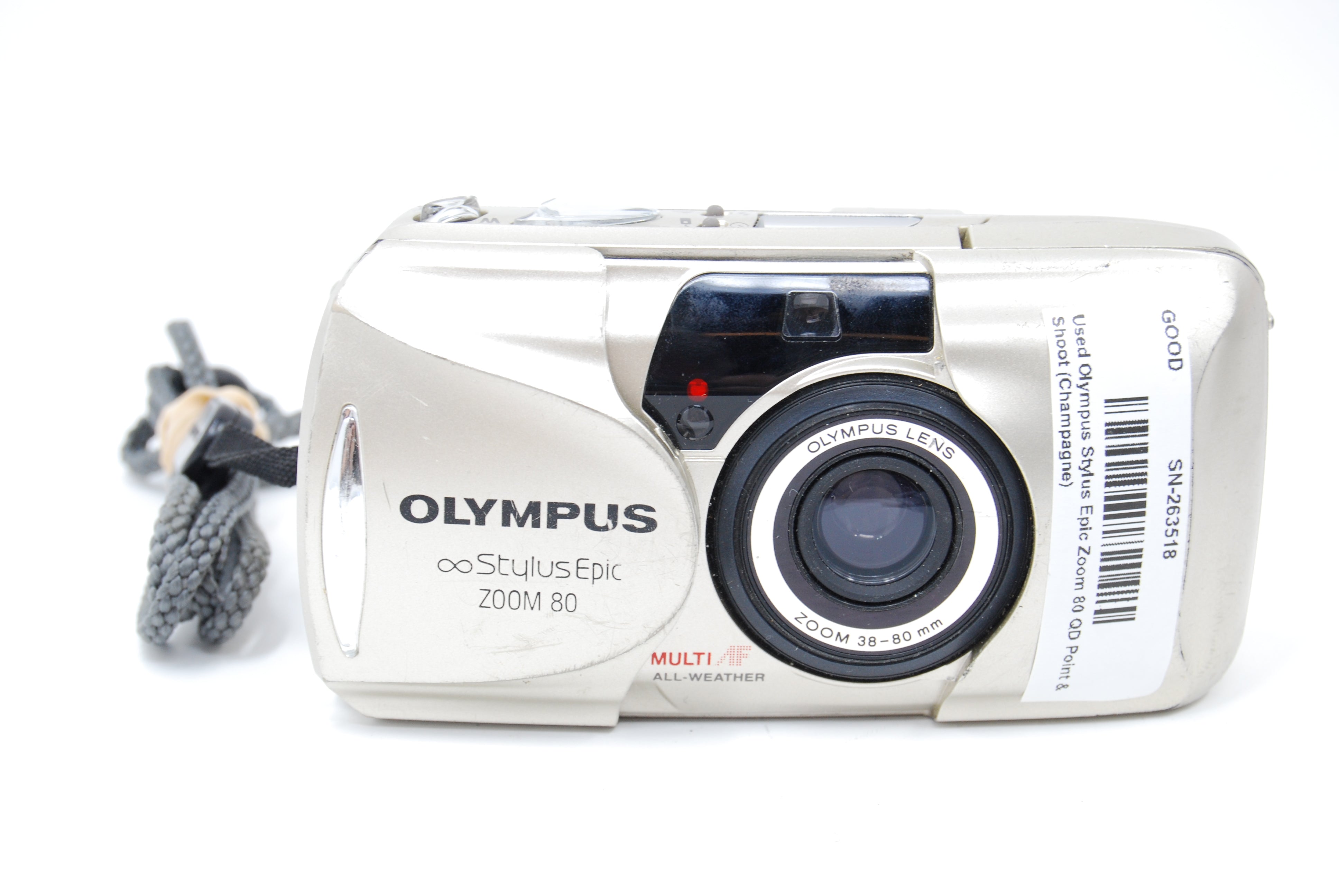Used Olympus Stylus Epic Zoom 80 QD Point & Shoot (Champagne)