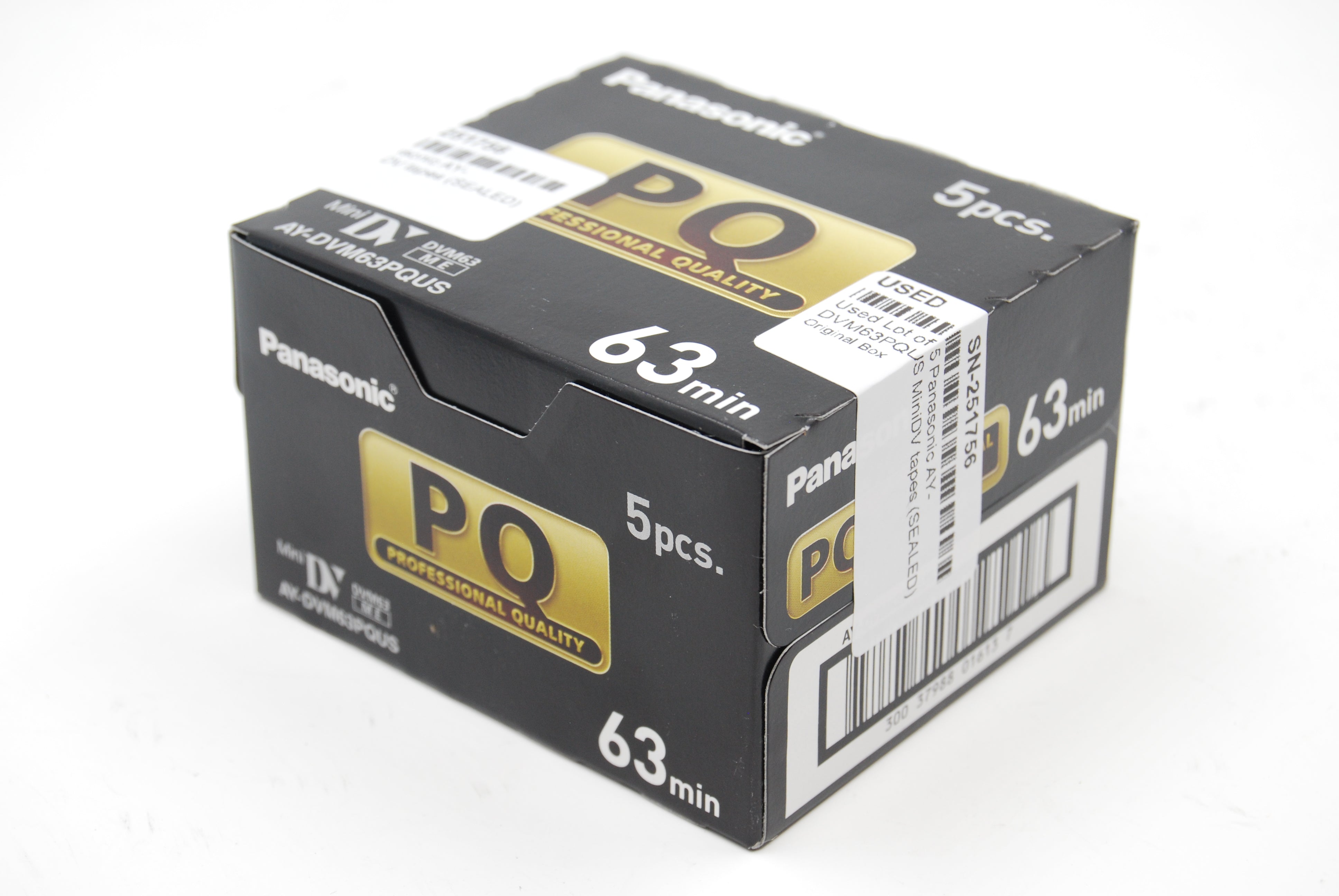 Used Lot of 5 Panasonic AY-DVM63PQUS MiniDV tapes (SEALED)