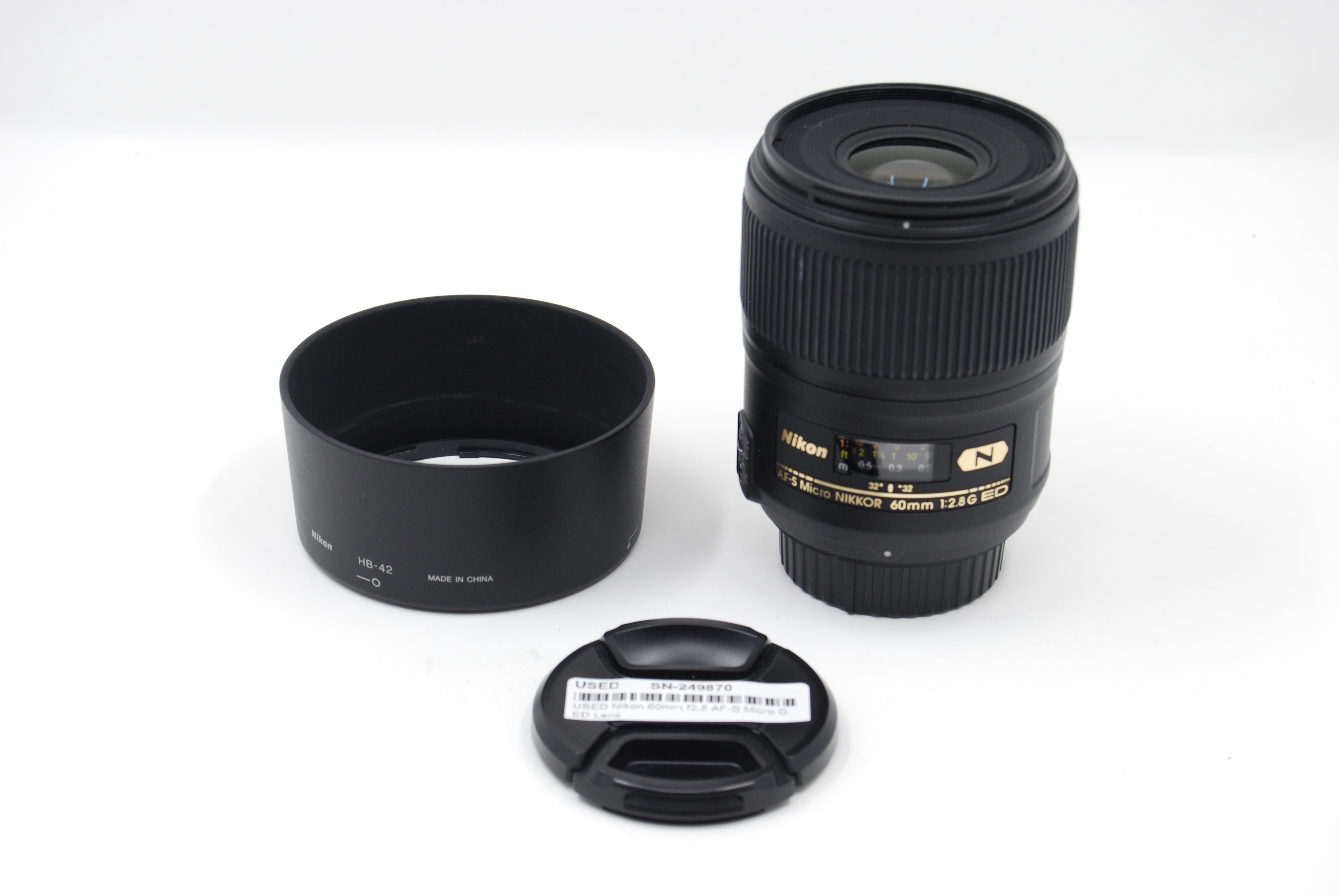 USED Nikon 60mm f2.8 AF-S Micro G ED Lens