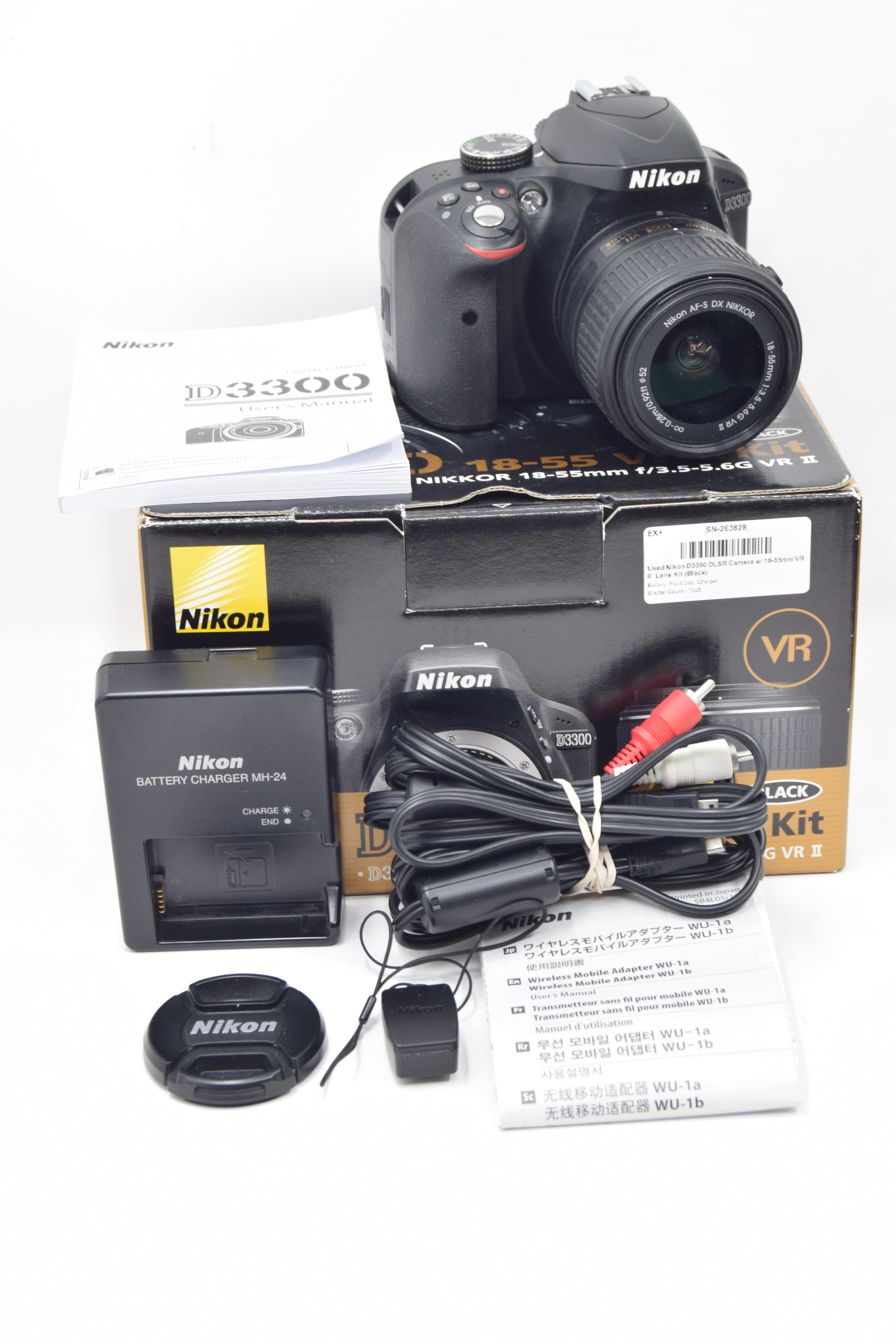 Used Nikon D3300 DLSR Camera w/ 18-55mm VR II  Lens Kit (Black)