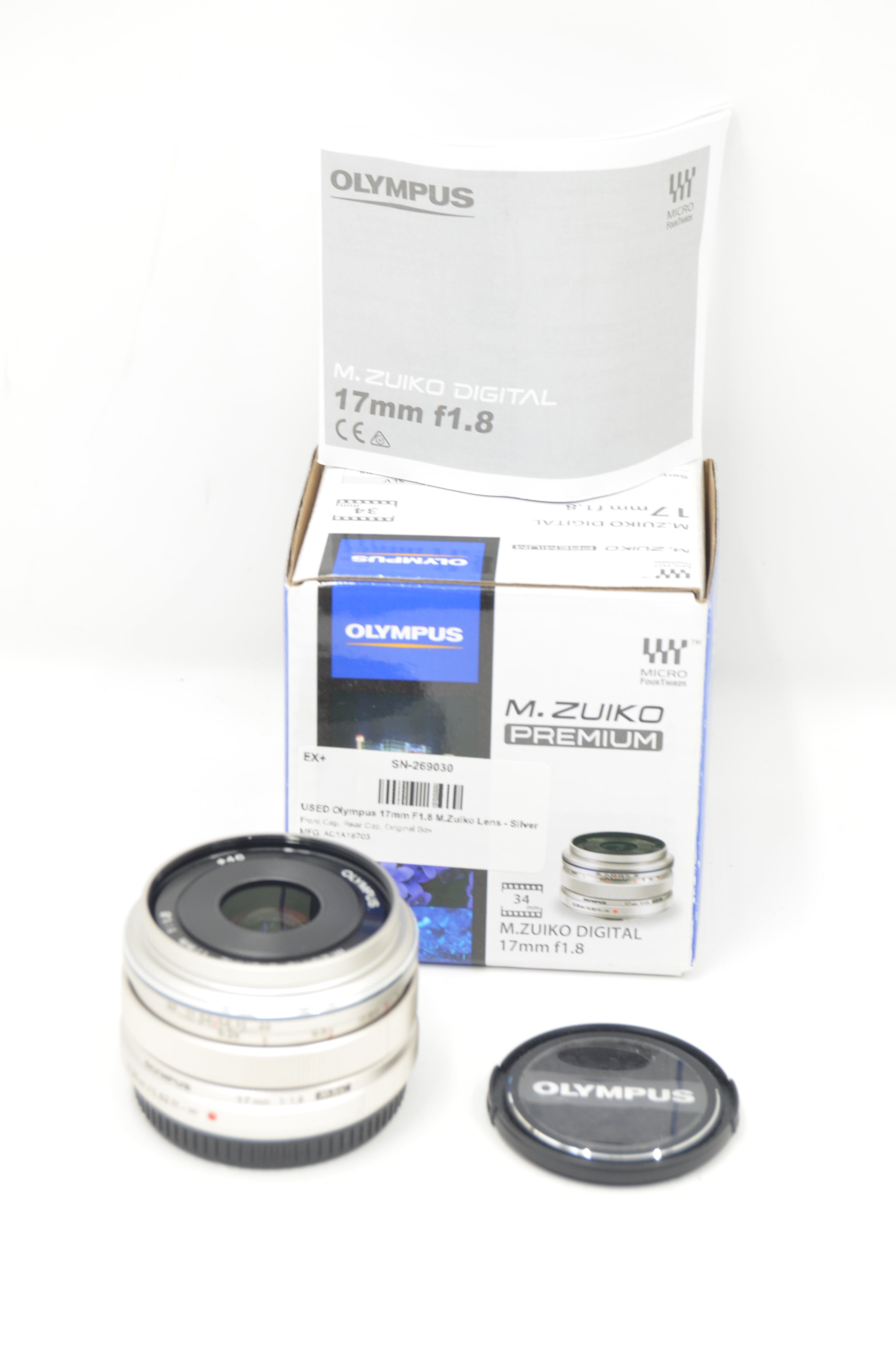 USED Olympus 17mm F1.8 M.Zuiko Lens - Silver