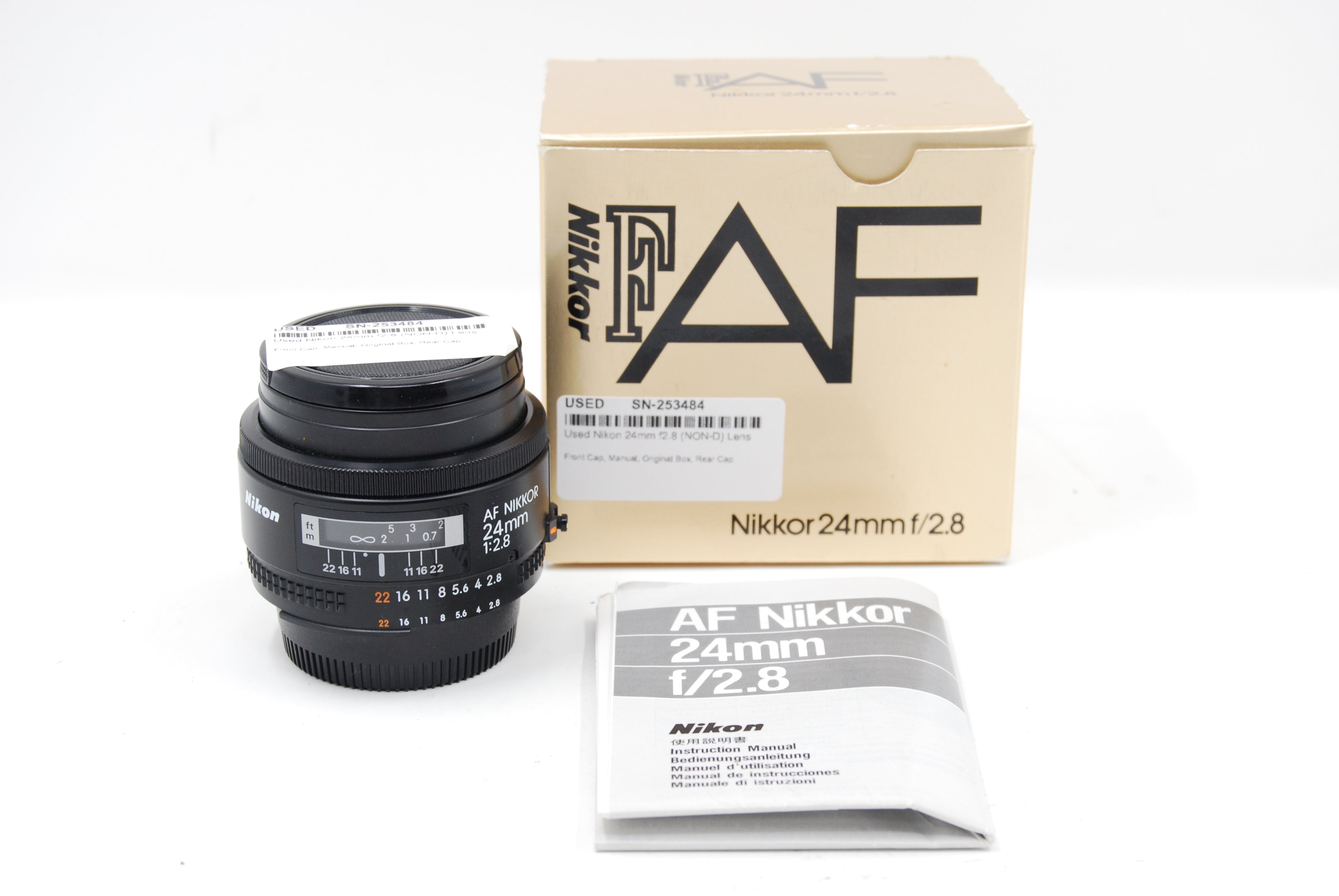 Used Nikon 24mm f2.8 AF (NON-D) Lens