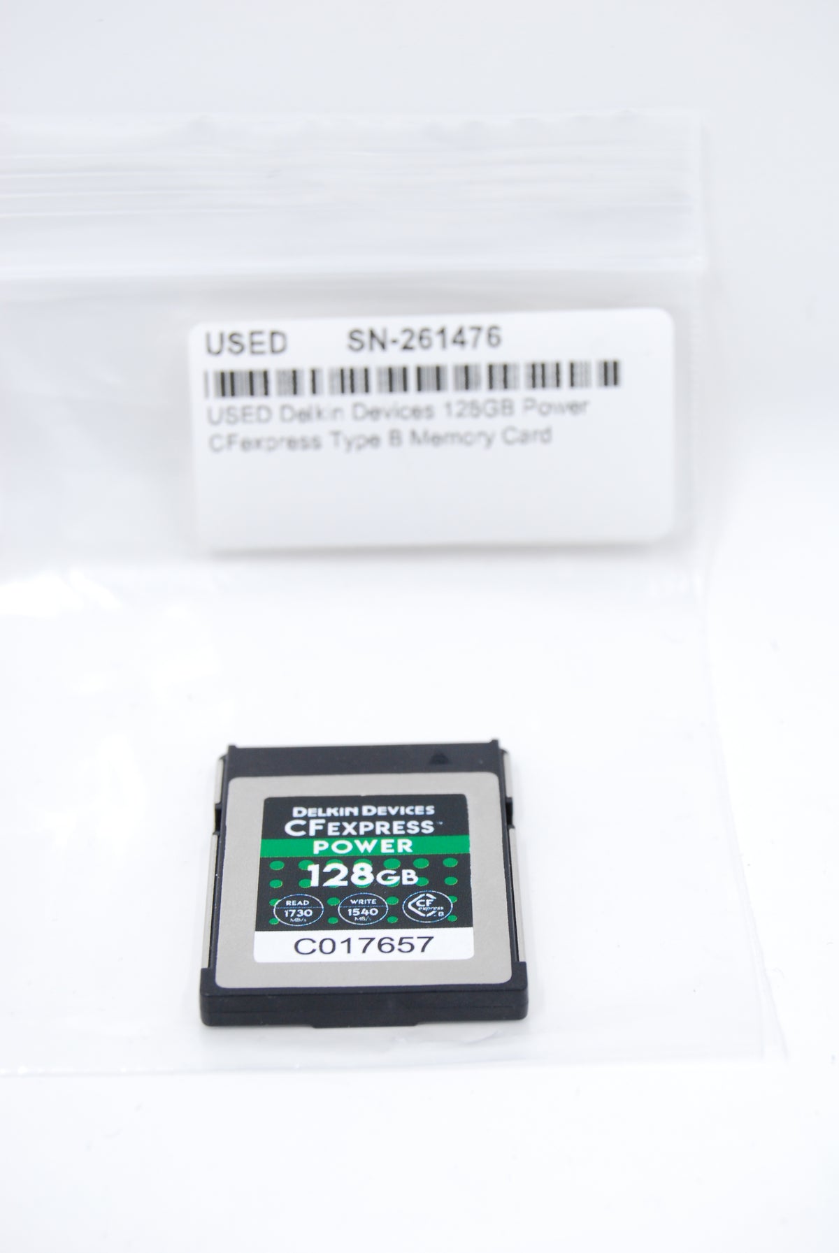 USED Delkin Devices 128GB Power CFexpress Type B Memory Card