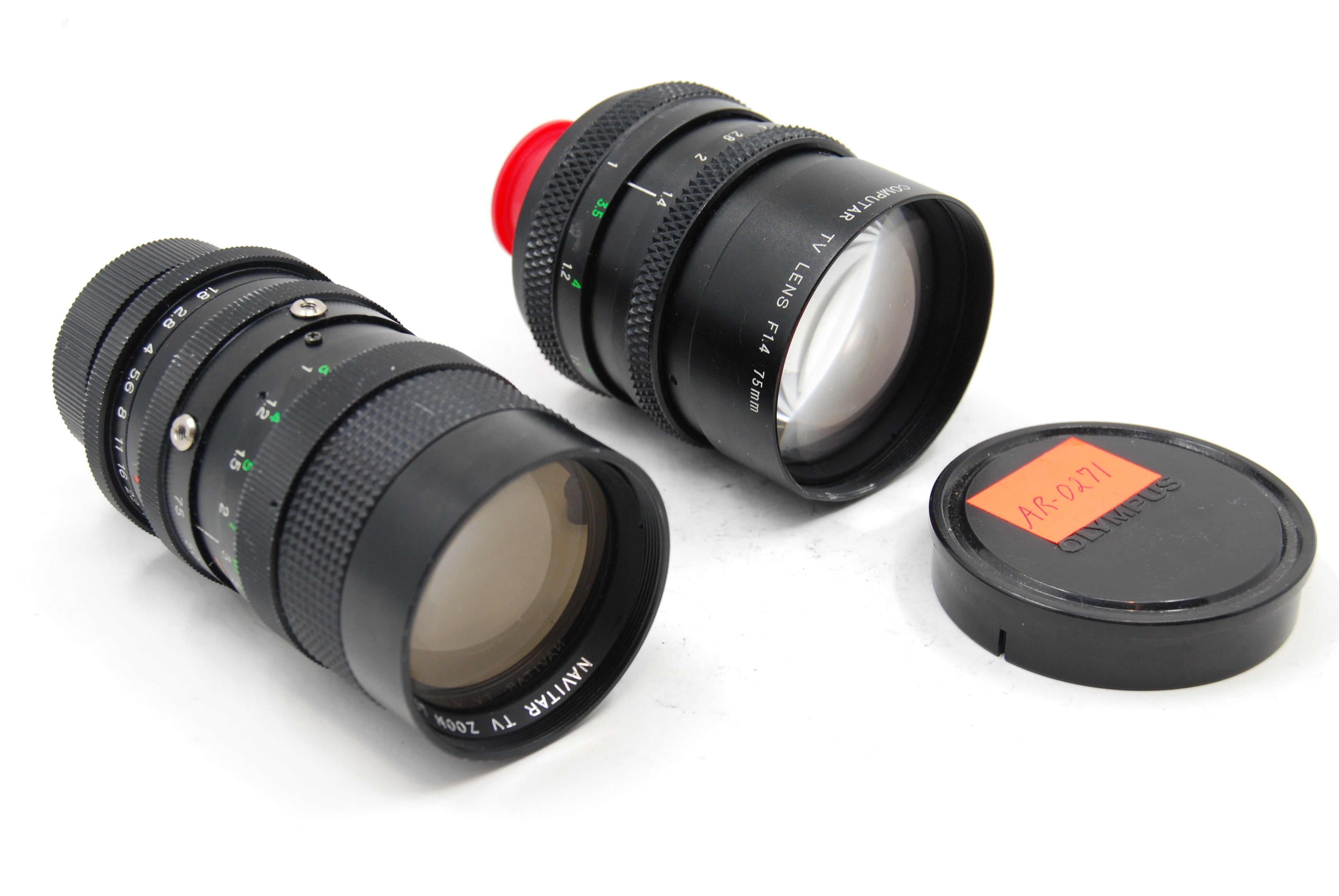 Lot of 2 - Computar TV Lens 75mm f/1.4 & Navitar TV Zoom Lens 12.5-75mm f/1.8 - AS-IS (READ) (0271)