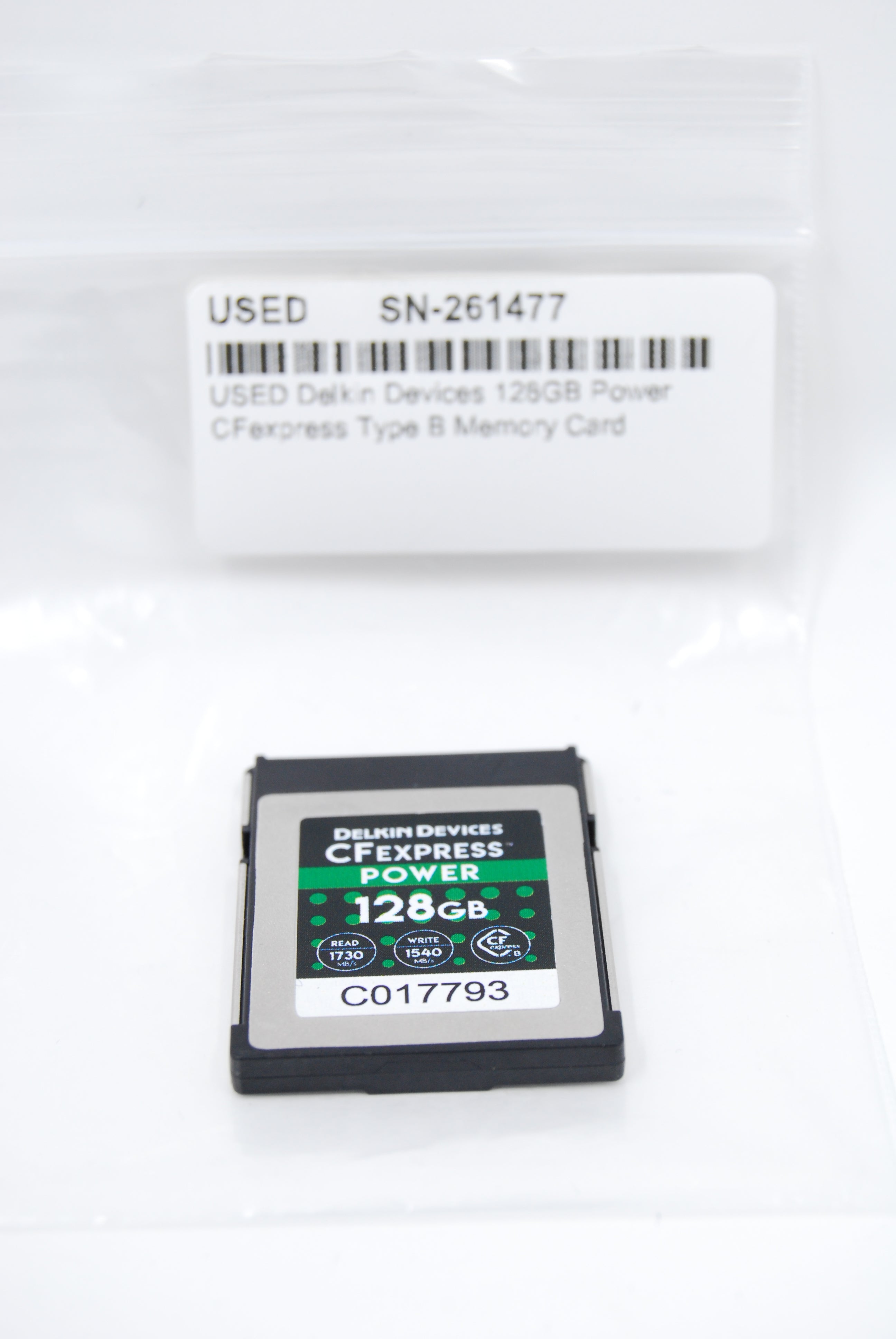 USED Delkin Devices 128GB Power CFexpress Type B Memory Card