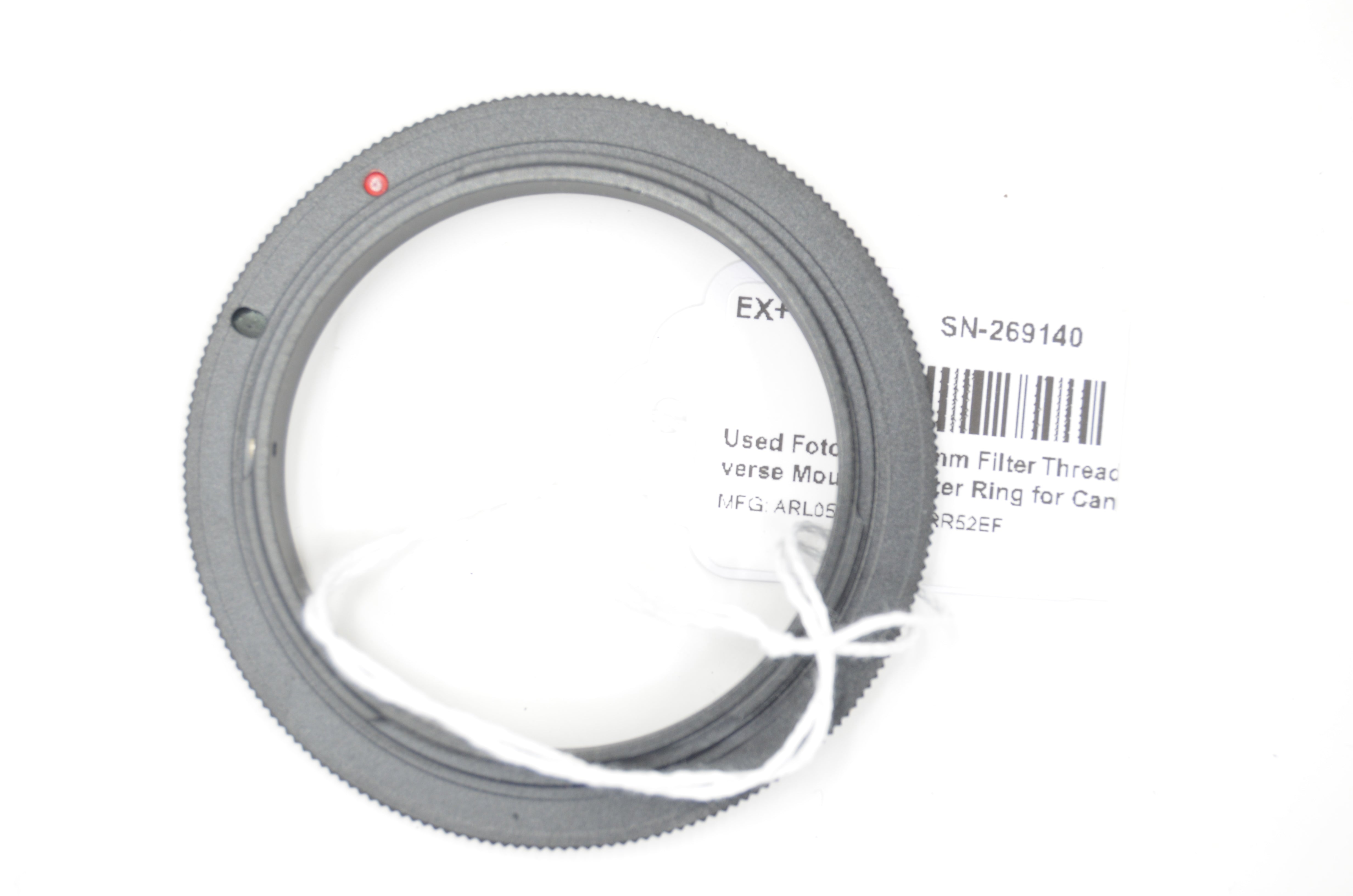 Used Fotodiox 52mm Filter Thread Macro Reverse Mount Adapter Ring for Canon EOS