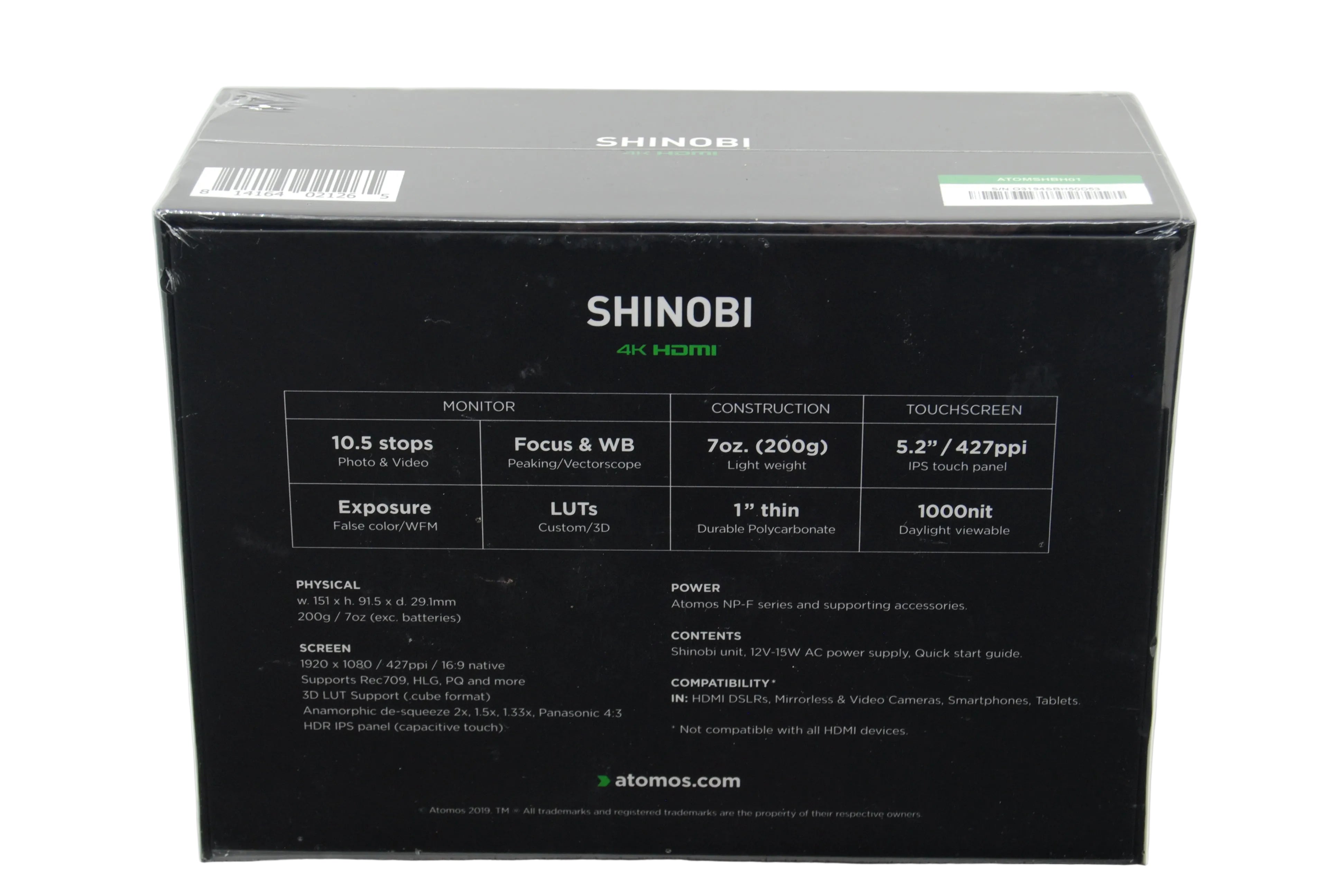 Used Atomos Shinobi 5" 4K HDMI Monitor