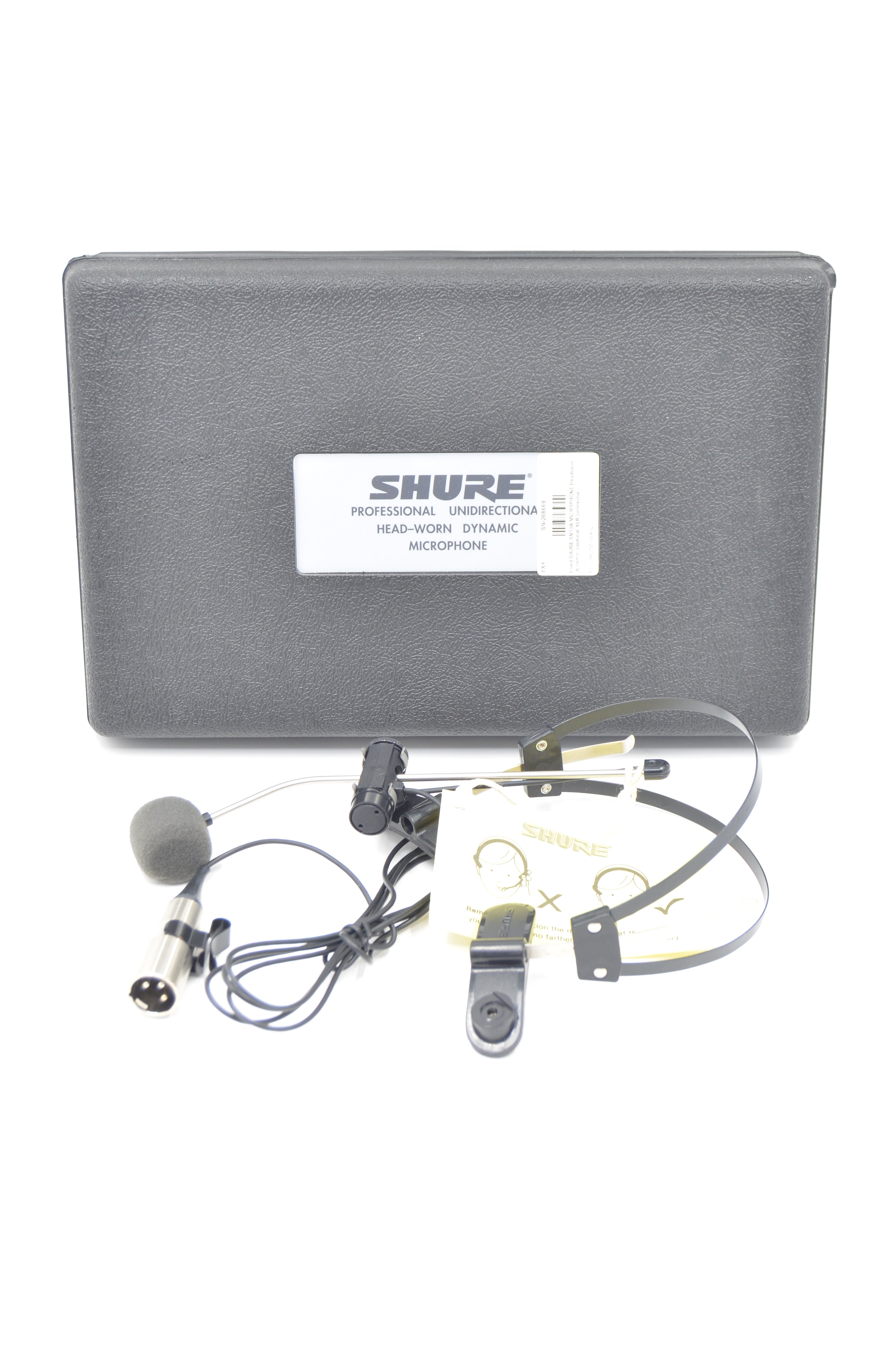 Used SHURE SM10A MICROPHONE Headworn, dynamic, cardioid, XLR connector, black/silver