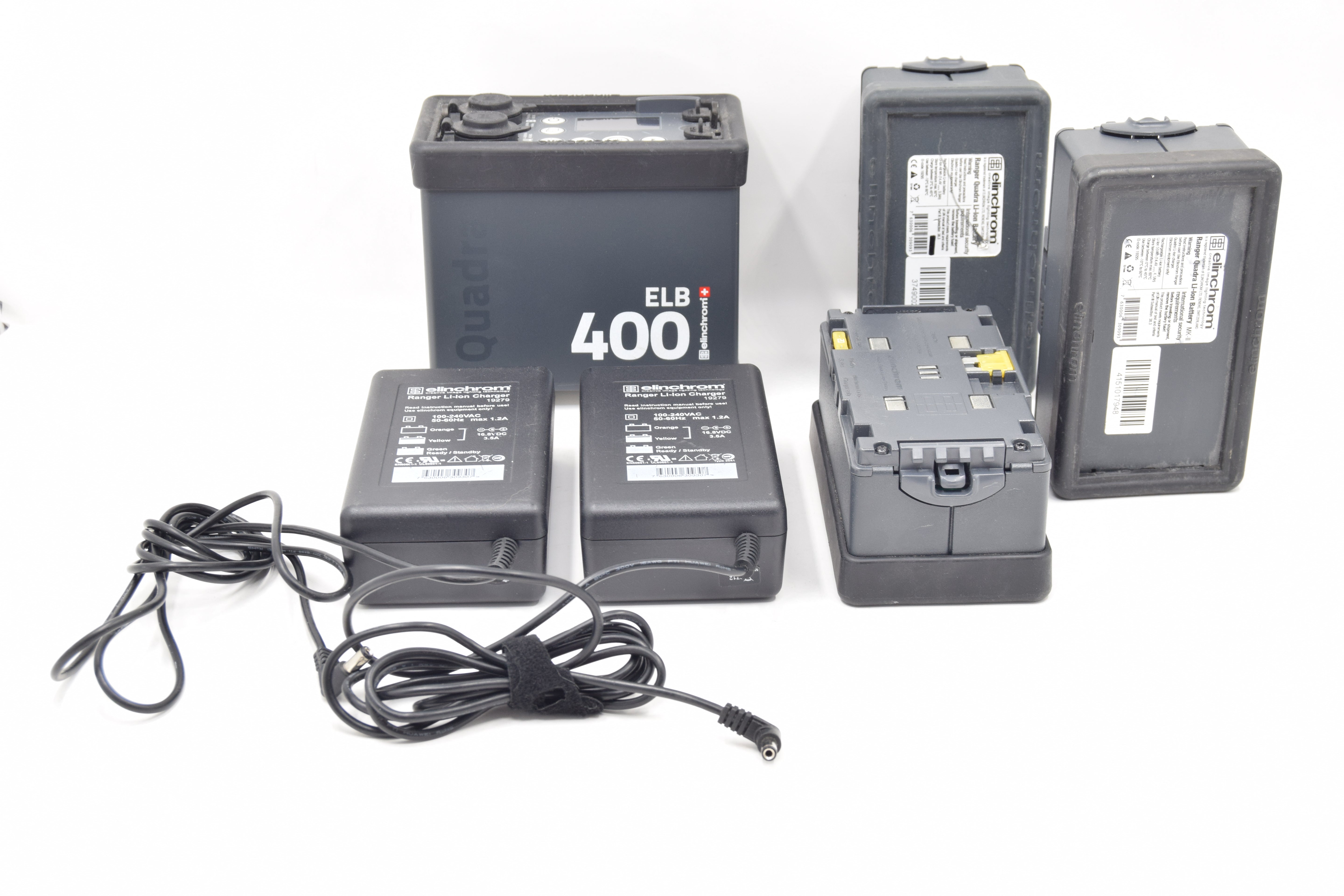 Used Elinchrom Quadra Hybrid Li-Ion Pro 2 Light Kit with A Flash Heads & 3 Batteries 10400.1 #720