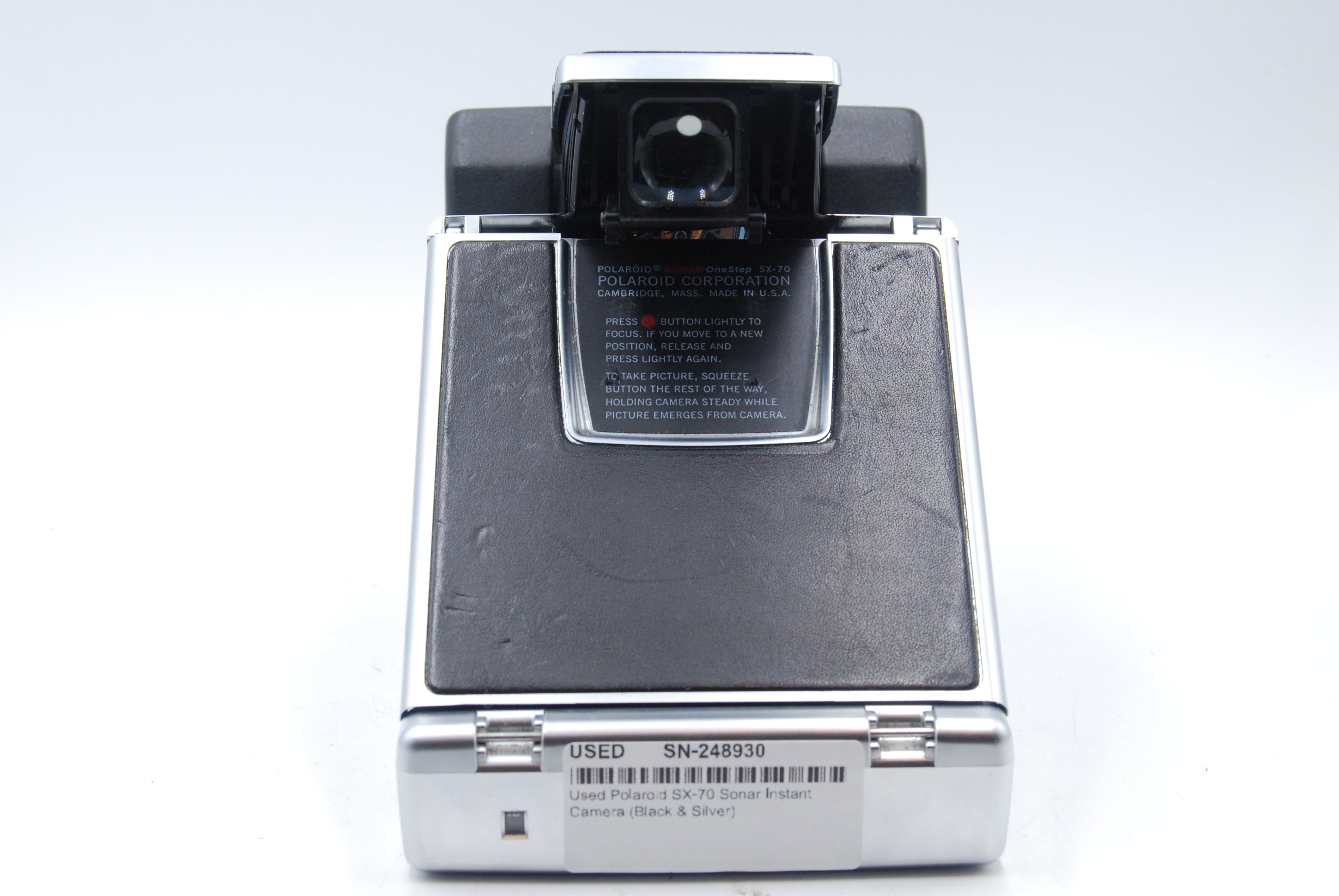 Used Polaroid SX-70 Sonar Instant Camera (Black & Silver)
