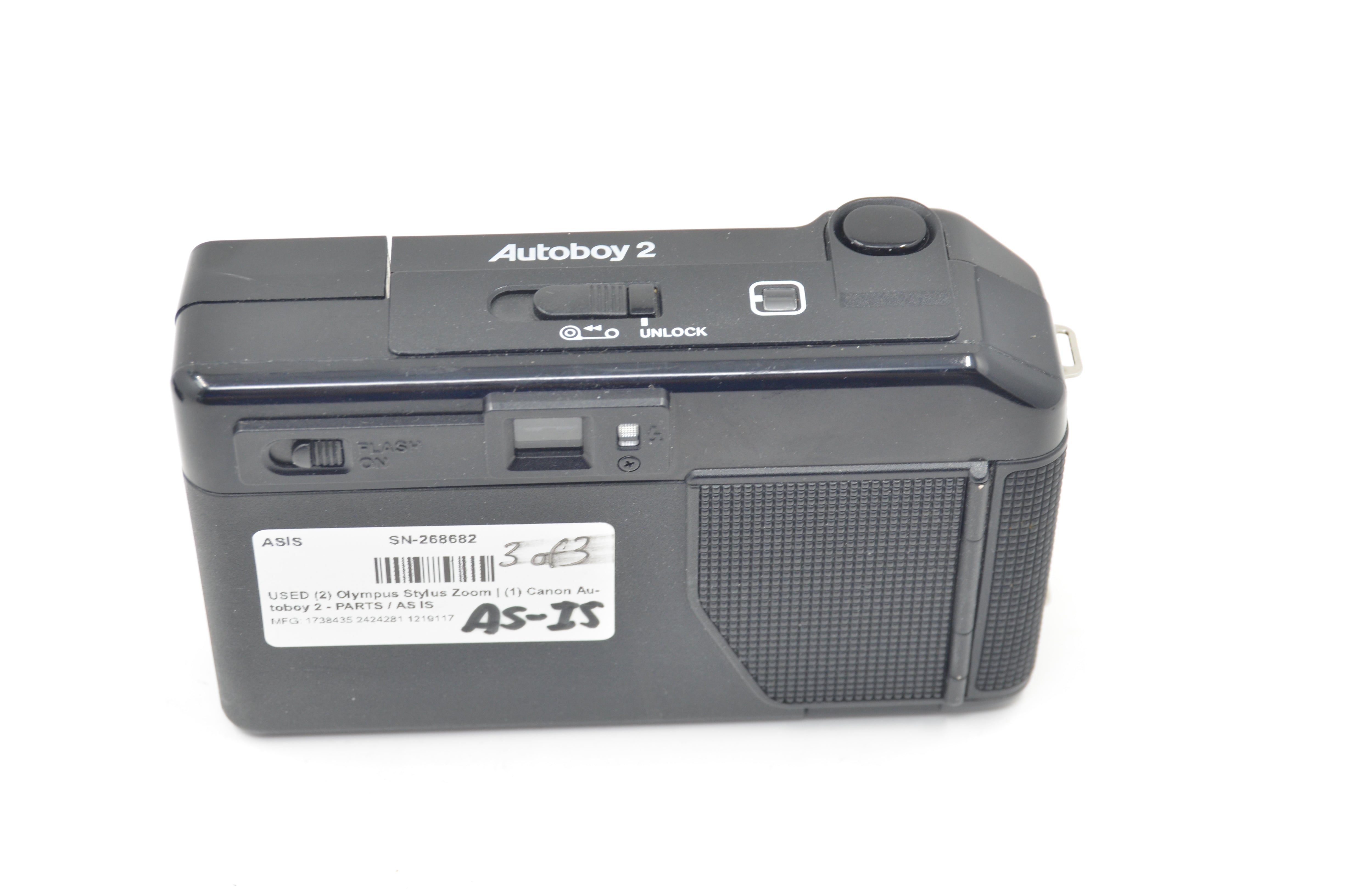 USED (2) Olympus Stylus Zoom (1) Canon Autoboy 2 - PARTS / AS IS