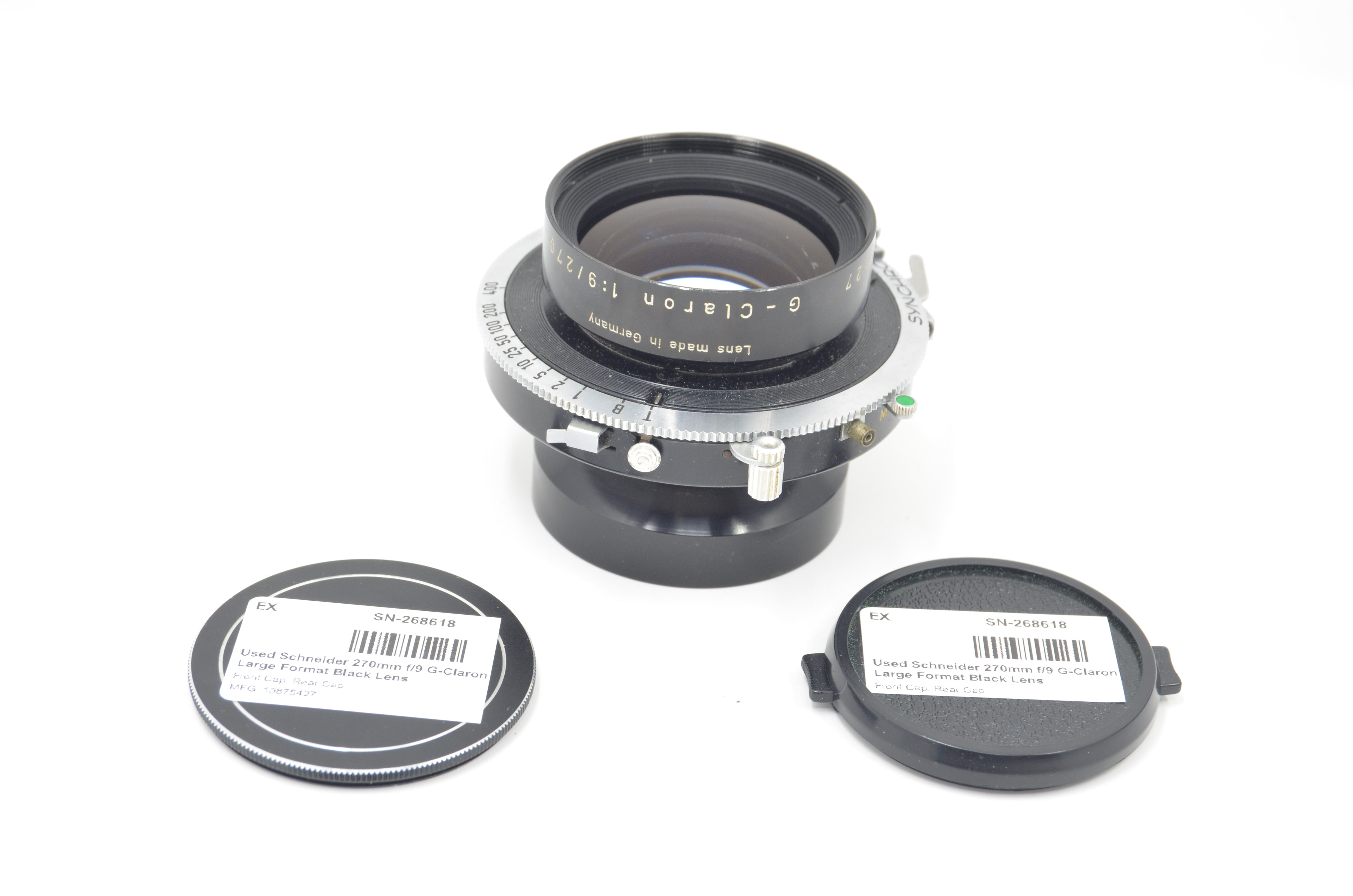 Used Schneider 270mm f/9 G-Claron Copal 1 Large Format Black Lens