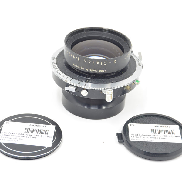 Used Schneider 270mm f/9 G-Claron Copal 1 Large Format Black Lens