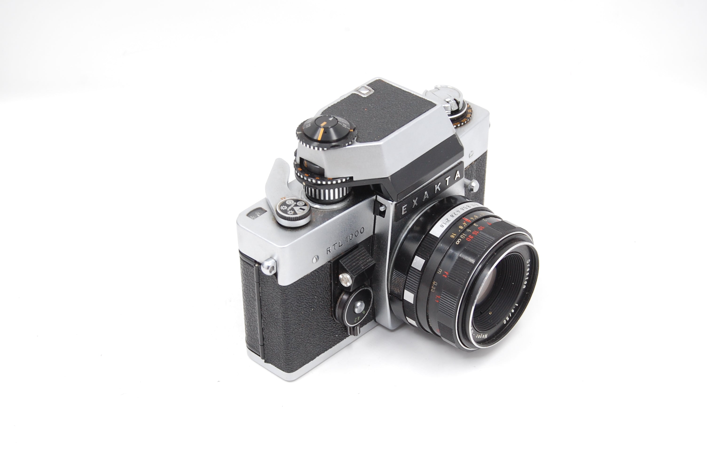 Used Exakta RTL 1000 w/50mm f/1.8 Meyer-Optik Gorlitz Orestan Lens & TTL Penta Prism