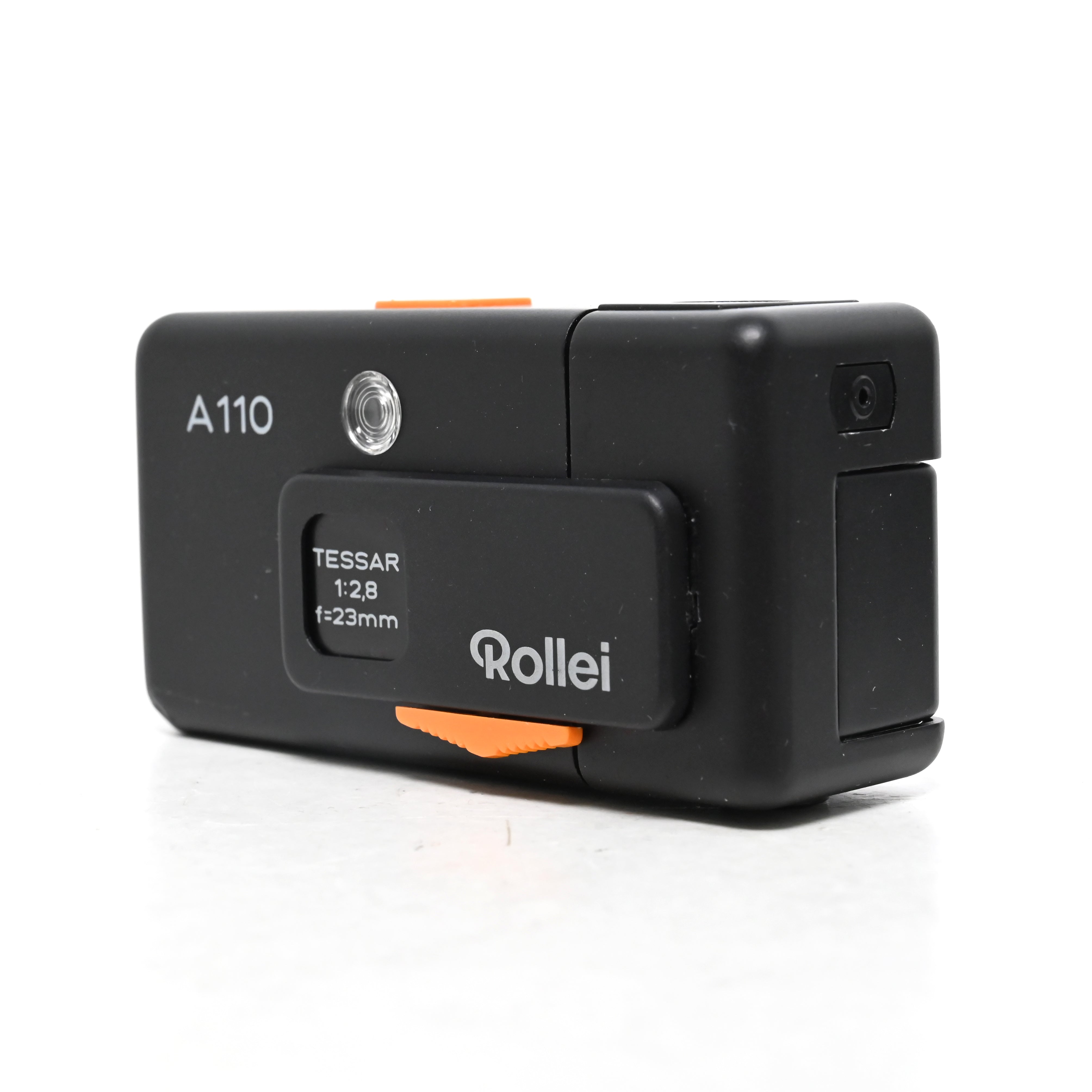 Rollei A110 Black 110 Film Miniature Camera w/ Flash & Case - Parts/Repair (0024)