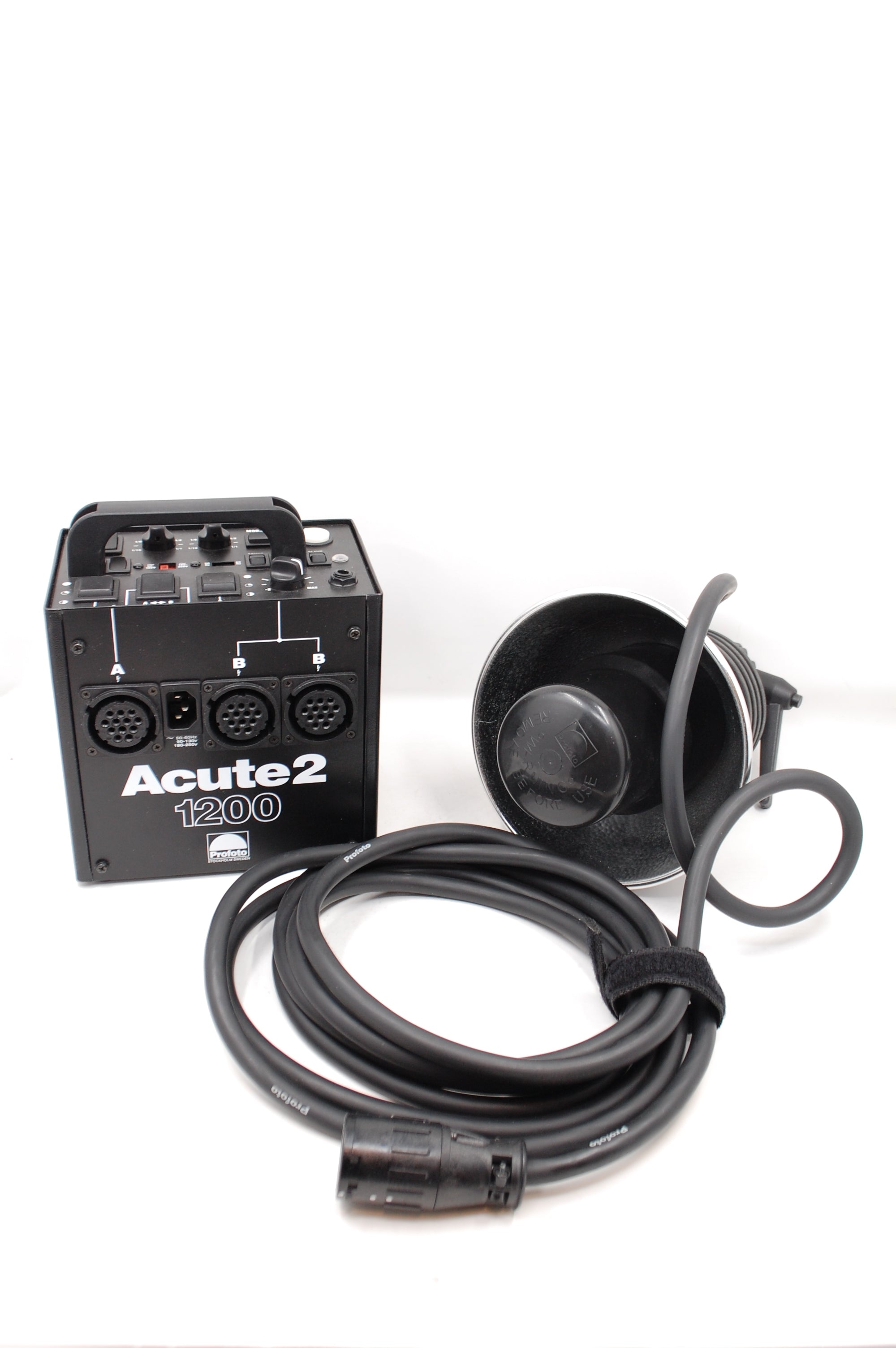 USED Profoto Acute D4 (3X) Flash Head With Extension Cable w/Acute2 1200 Controller