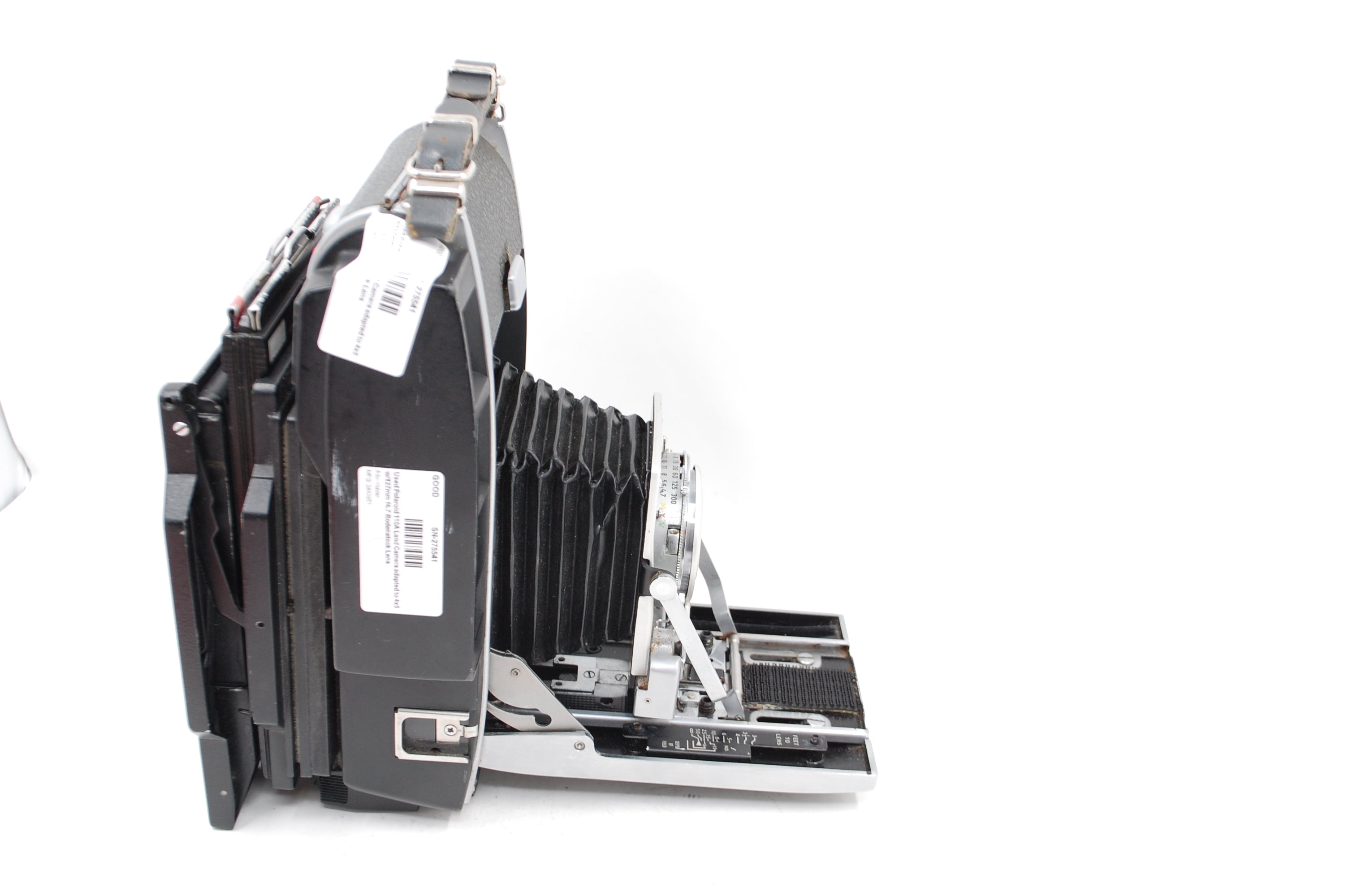 Used Polaroid 110A Land Camera adapted to 4x5 w/127mm f4.7 Rodenstock Lens