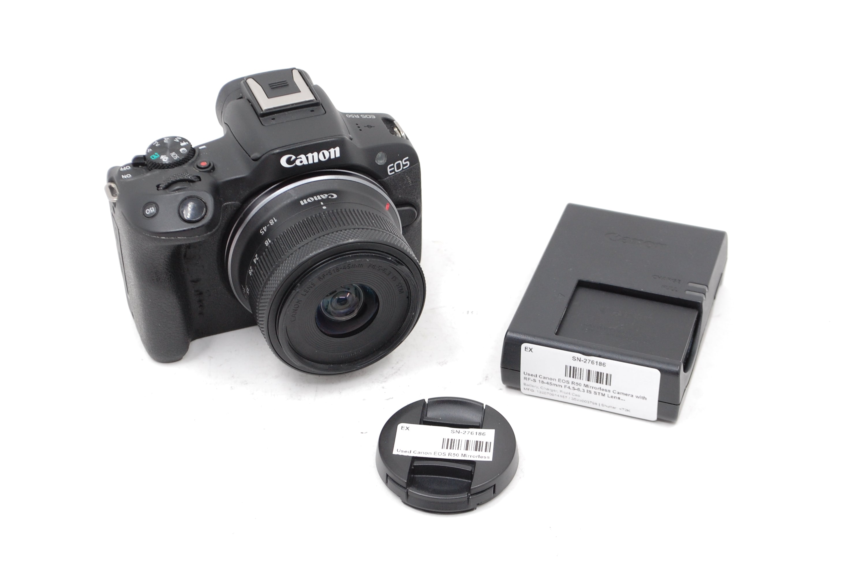 Used Canon EOS R50 Mirrorless Camera with RF-S 18-45mm F4.5-6.3 IS STM Lens (Black)