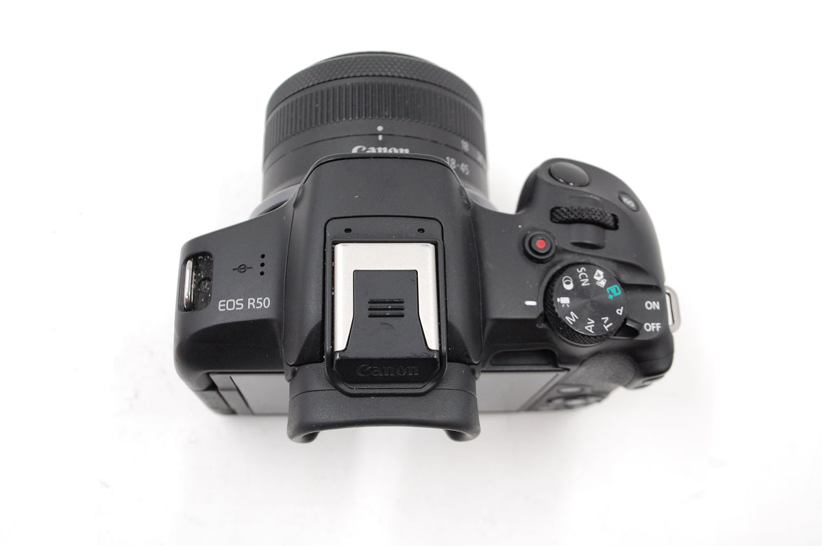 Used Canon EOS R50 Mirrorless Camera with RF-S 18-45mm F4.5-6.3 IS STM Lens (Black)