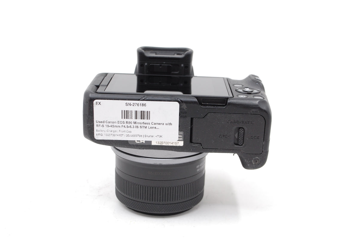 Used Canon EOS R50 Mirrorless Camera with RF-S 18-45mm F4.5-6.3 IS STM Lens (Black)