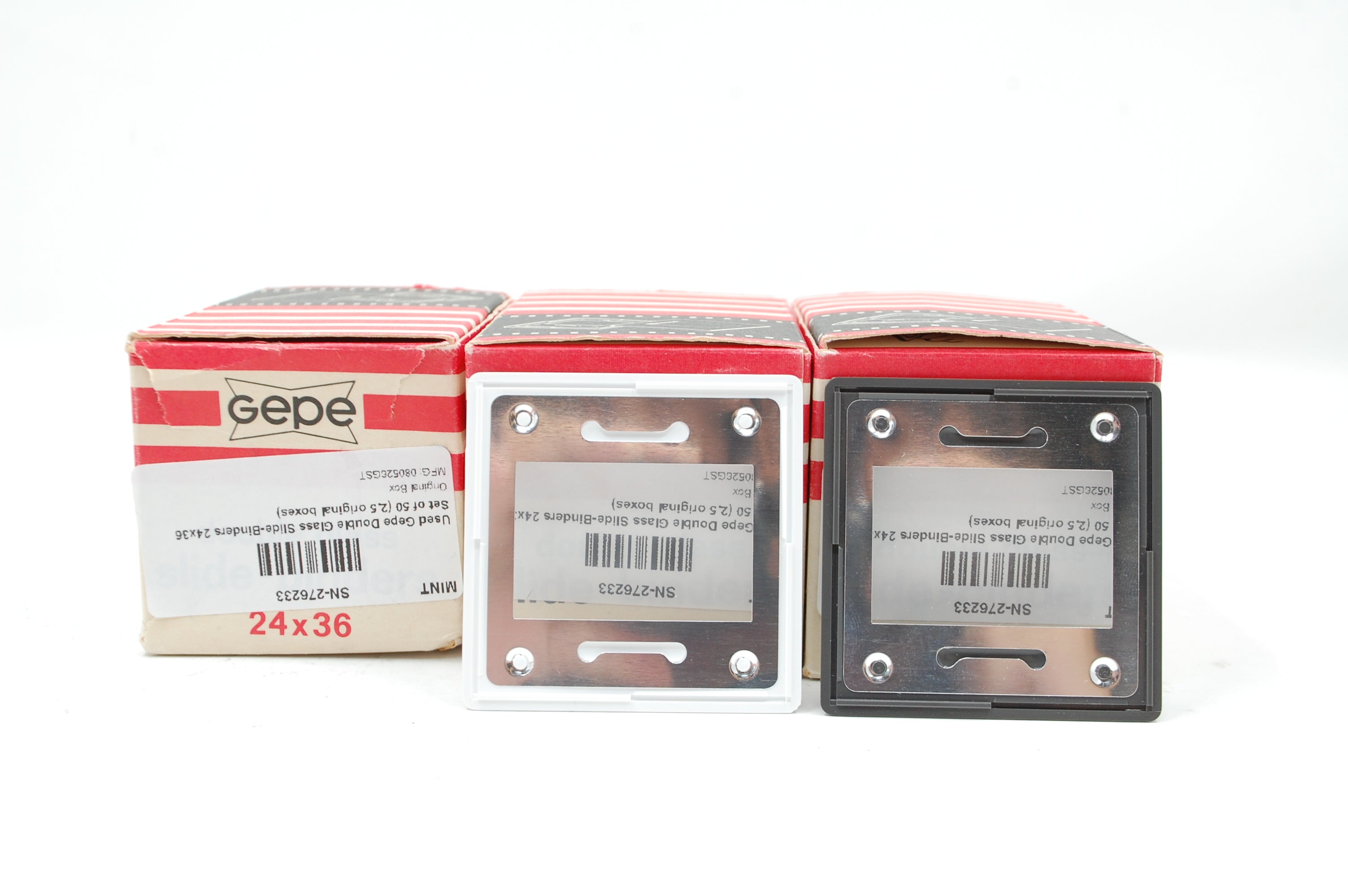 Used Gepe Double Glass Slide-Binders 24x36 Set of 50 (2.5 original boxes)