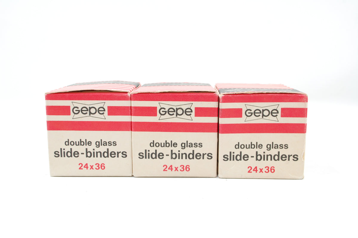 Used Gepe Double Glass Slide-Binders 24x36 Set of 50 (2.5 original boxes)