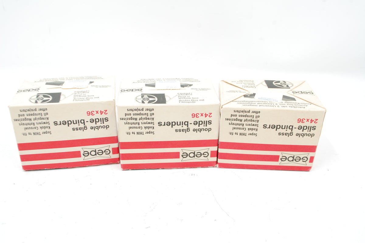 Used Gepe Double Glass Slide-Binders 24x36 Set of 50 (2.5 original boxes)