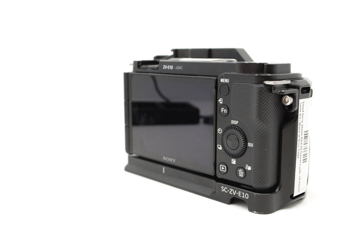 Used Sony Alpha ZV-E10 Camera with 16-50mm Lens Kit - Black w/Sirui Cage