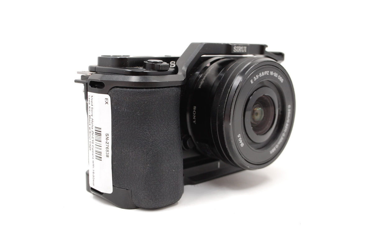 Used Sony Alpha ZV-E10 Camera with 16-50mm Lens Kit - Black w/Sirui Cage