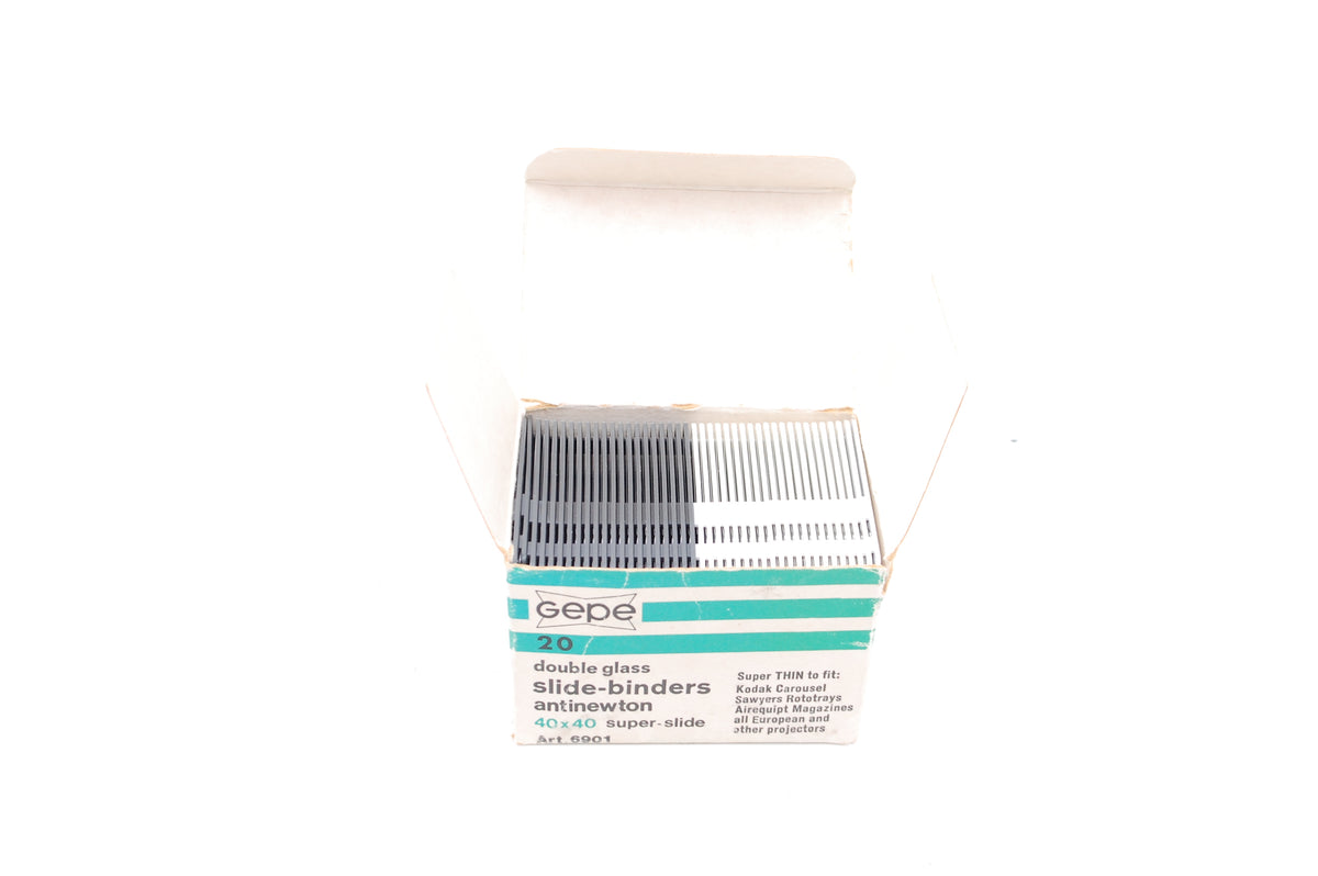 Used Gepe Double Glass Slide Binders(Box of 19)
