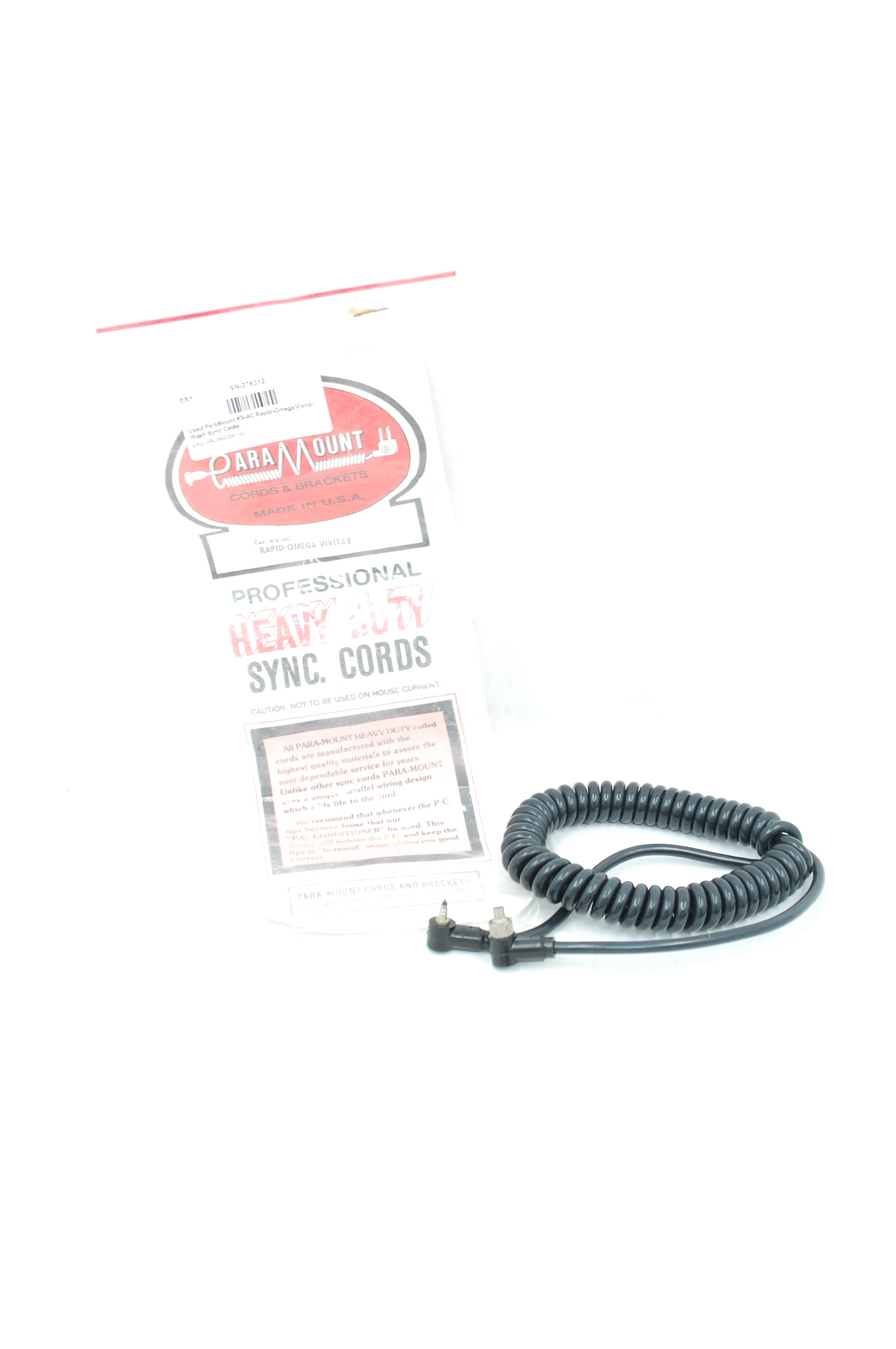 Used ParaMount KV-4C Rapid-Omega Vivitar Flash Sync Cable